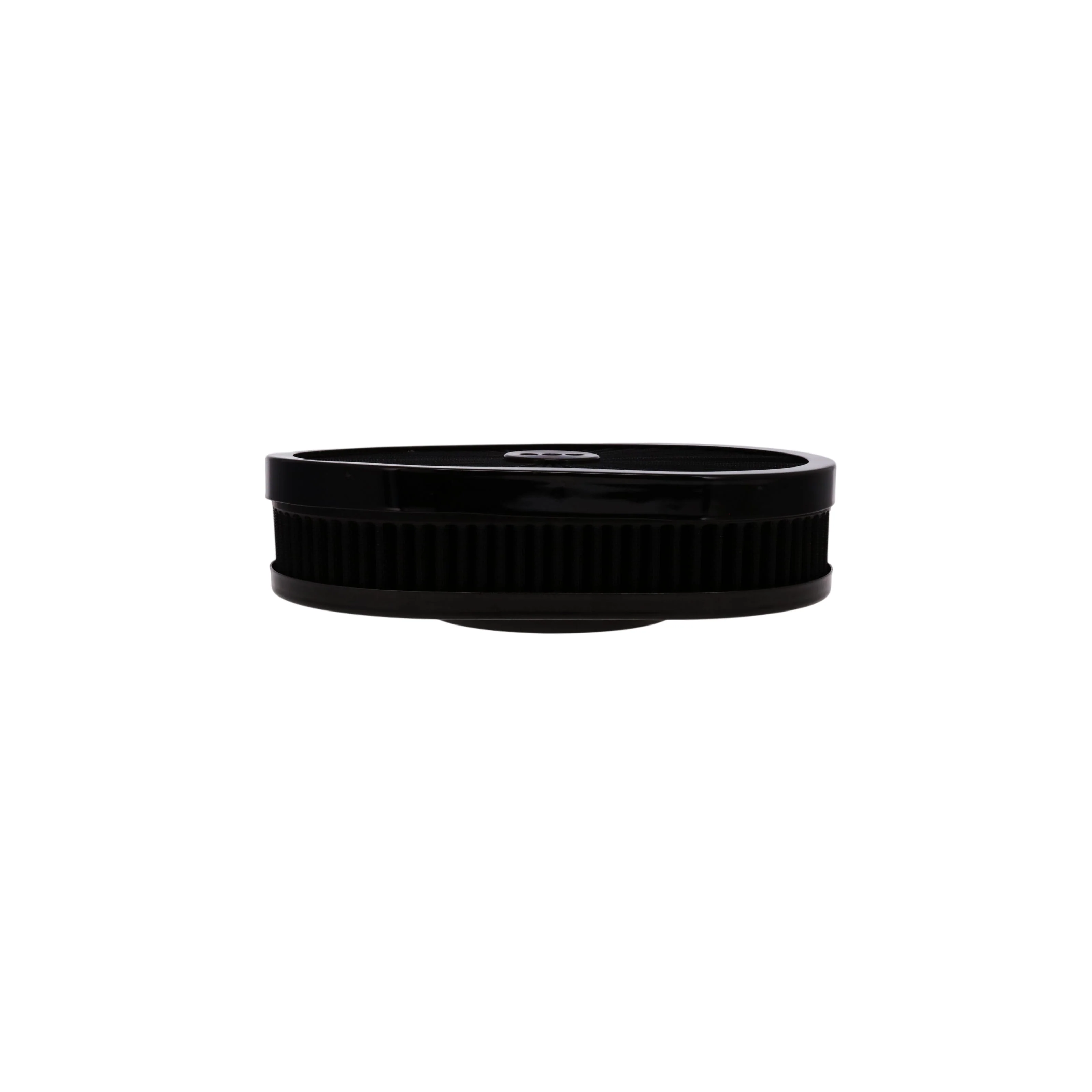 12" X 2" Oval Steel Air Cleaner Kit, Black Washable Filter, Flat Base - Black - Image 4