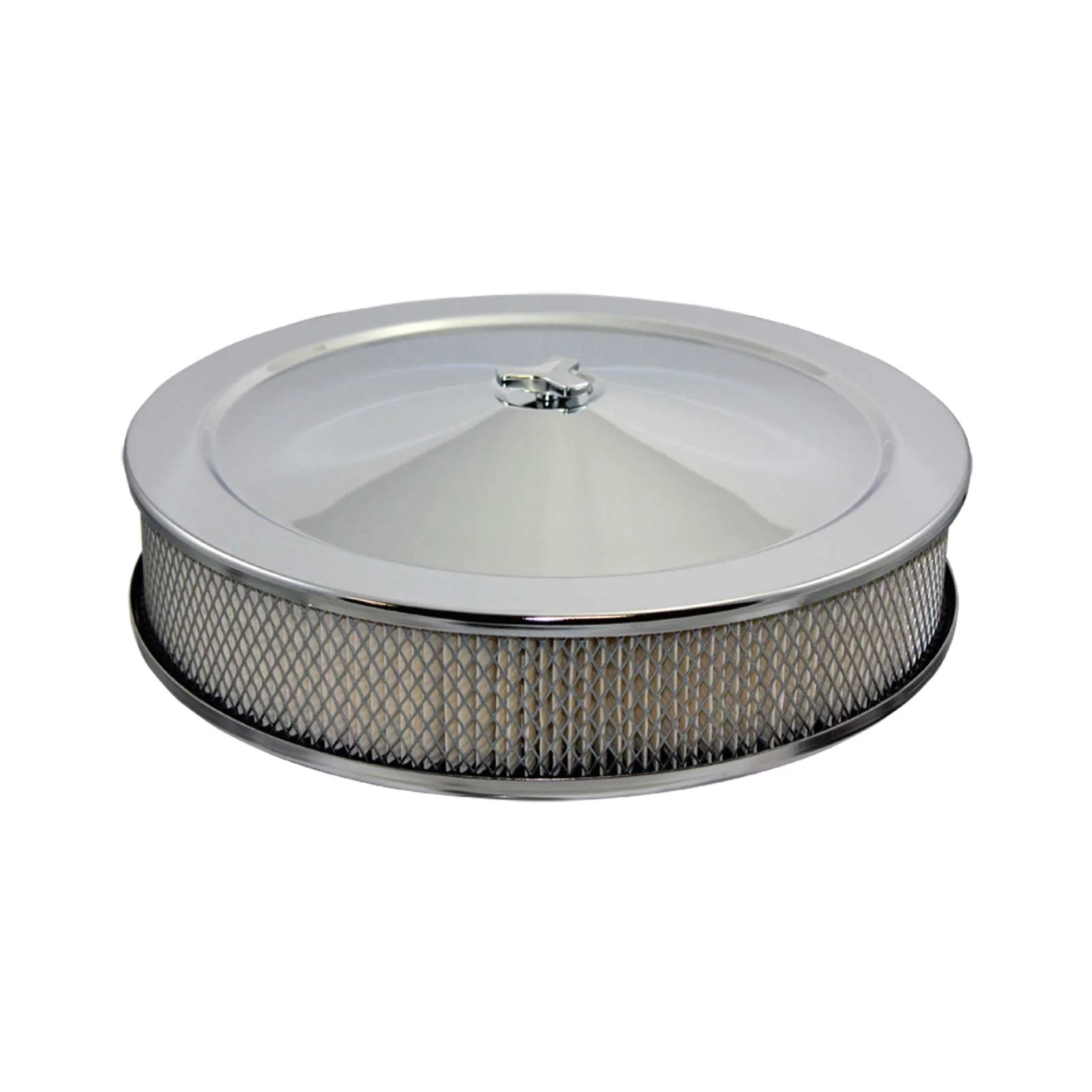 14" Muscle Car Style Chrome Steel Air Cleaner Kit - Hi-Lip