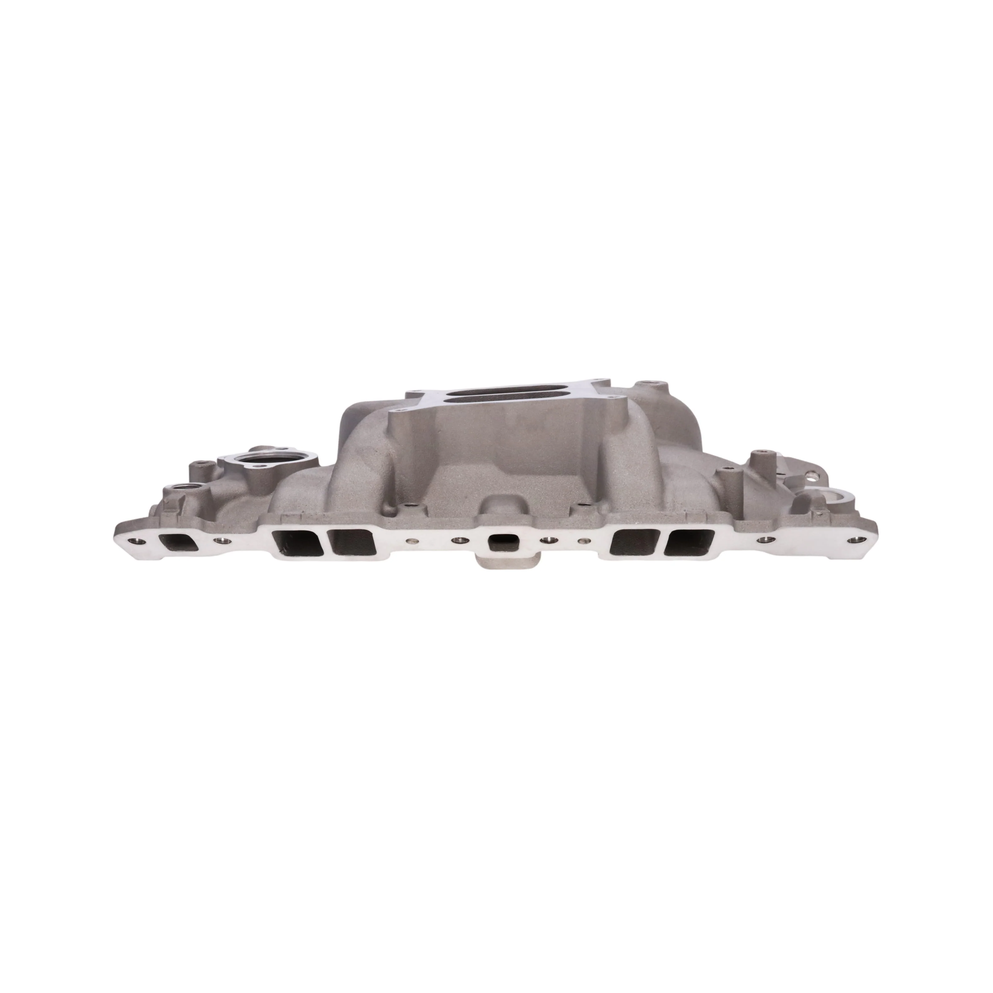 1955-1986 Chevy SB Aluminum Intake Manifold, Dual Plane, Hi-Rise - Satin - Image 5