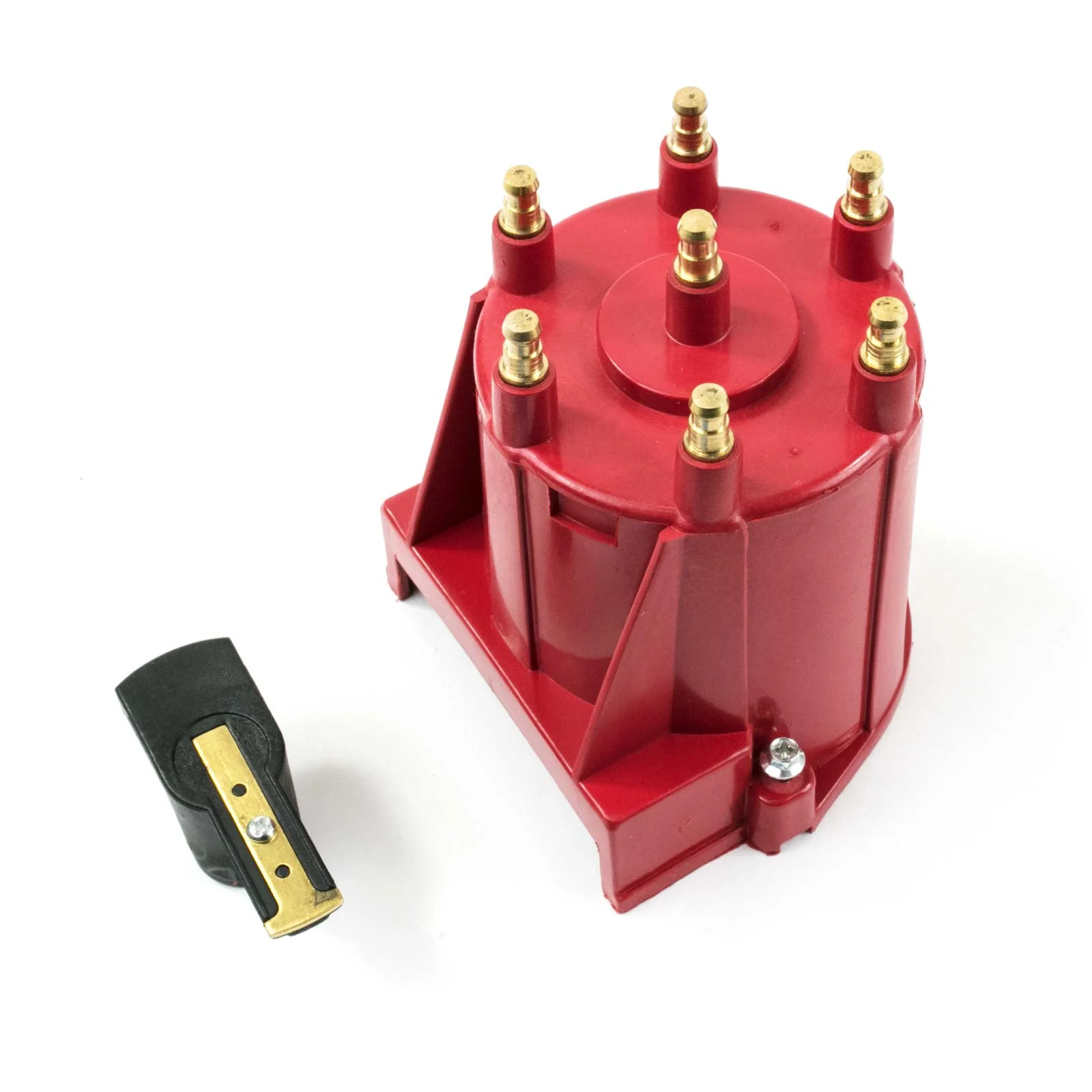 Red V6 GM EFI Distributor Male Cap and Rotor Kit