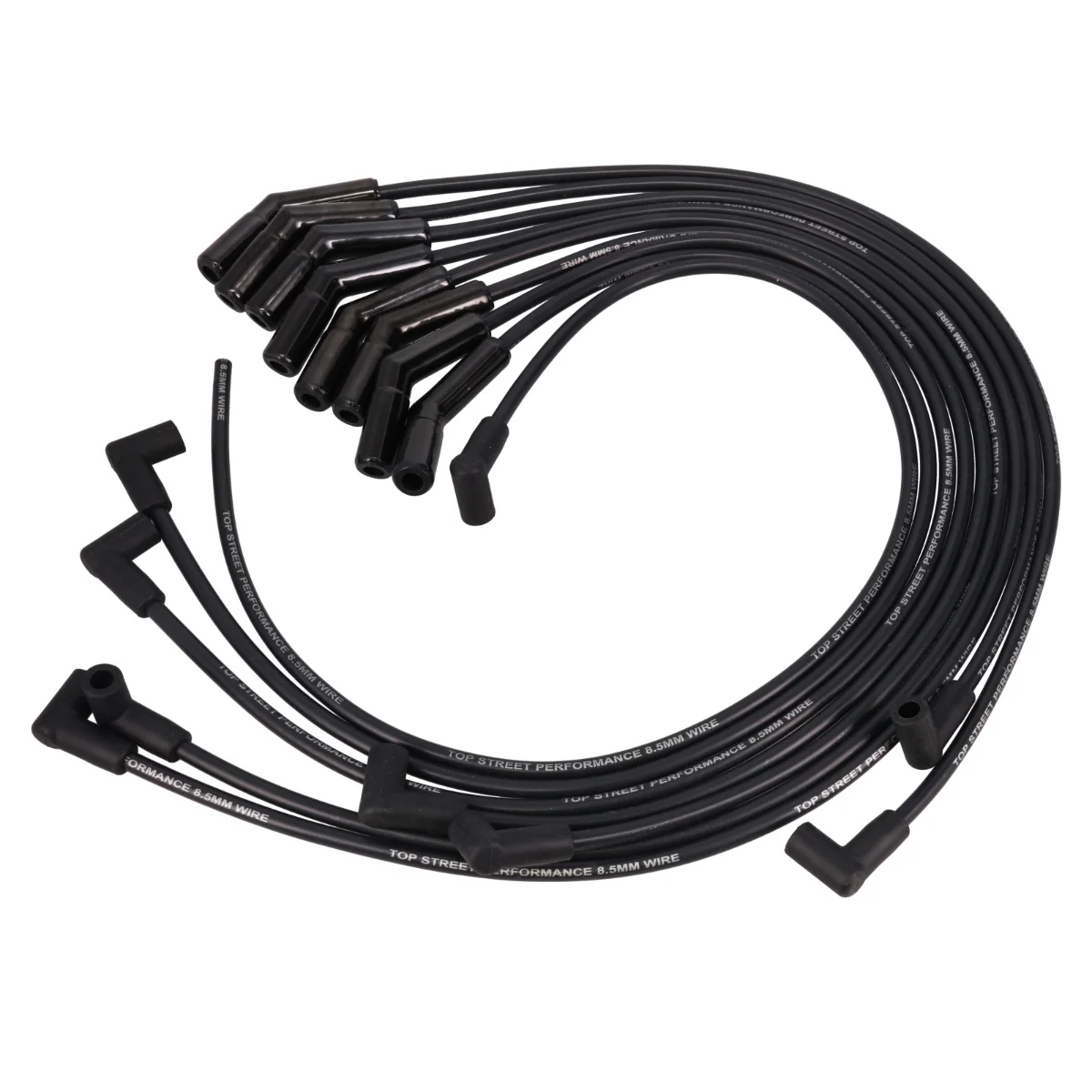 8.5mm Chevy Big Block Ignition Wires with 135° Ceramic Plug Boots - Black