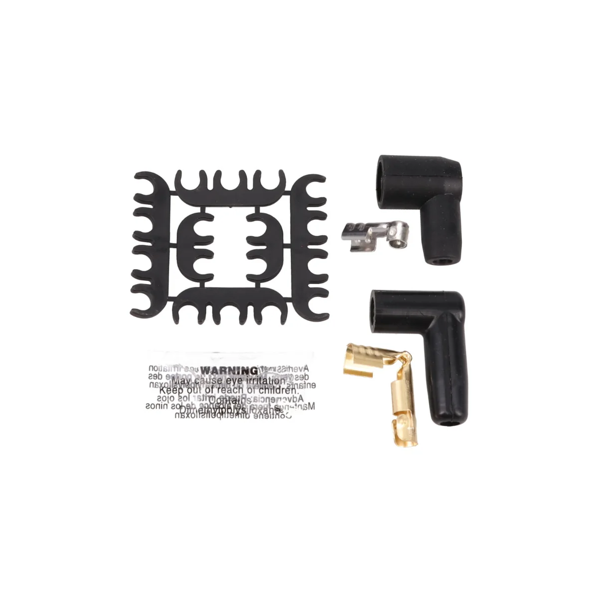 8.5mm Chevy Small Block Over Valve Covers Ignition Wires w/ 90° Ceramic Plug Boots - Black - Image 2