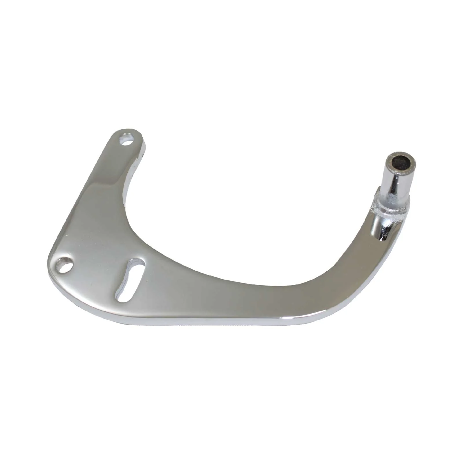 Chevy Small Block Short Water Pump Chrome Steel Lower Driver Side 1-Piece Alternator Bracket