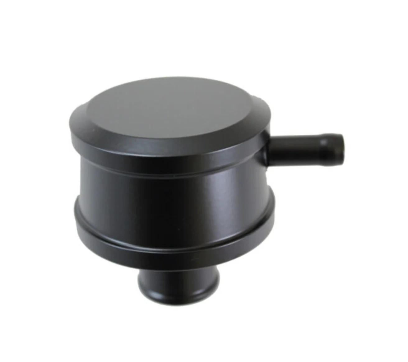 Aluminum Round Push-In Breather with PCV Valve - Black