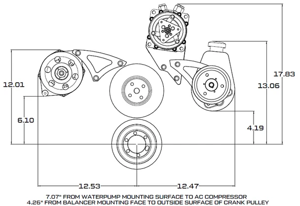 Big Block Chrysler Serpentine Conversion, Alternator Only - Polished - Image 4