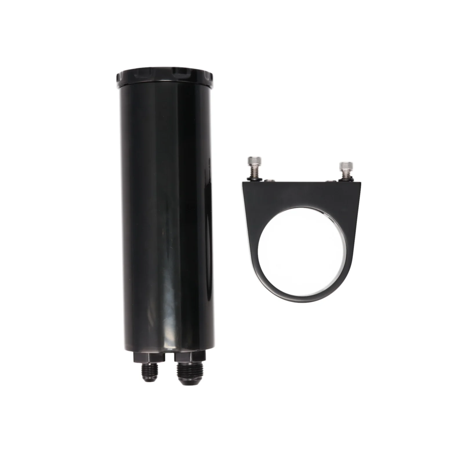 Billet Aluminum Remote Power Steering Reservoir - Black