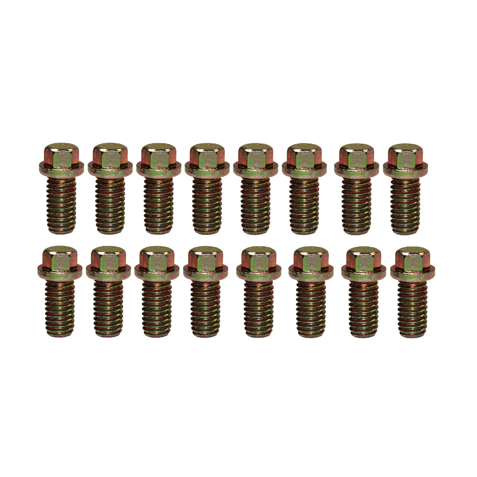 Chevy Big Block & Ford V8 Gold Zinc Steel 6-Point Head Exhaust Header Bolt Set