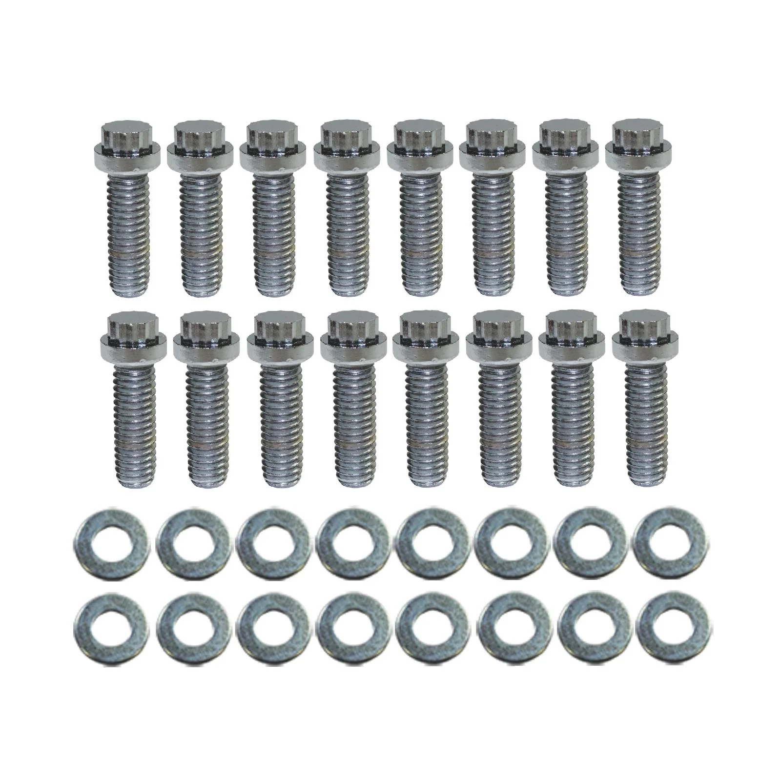 Chevy Big Block Chrome Steel 12-Point Head Intake Manifold Bolt Kit