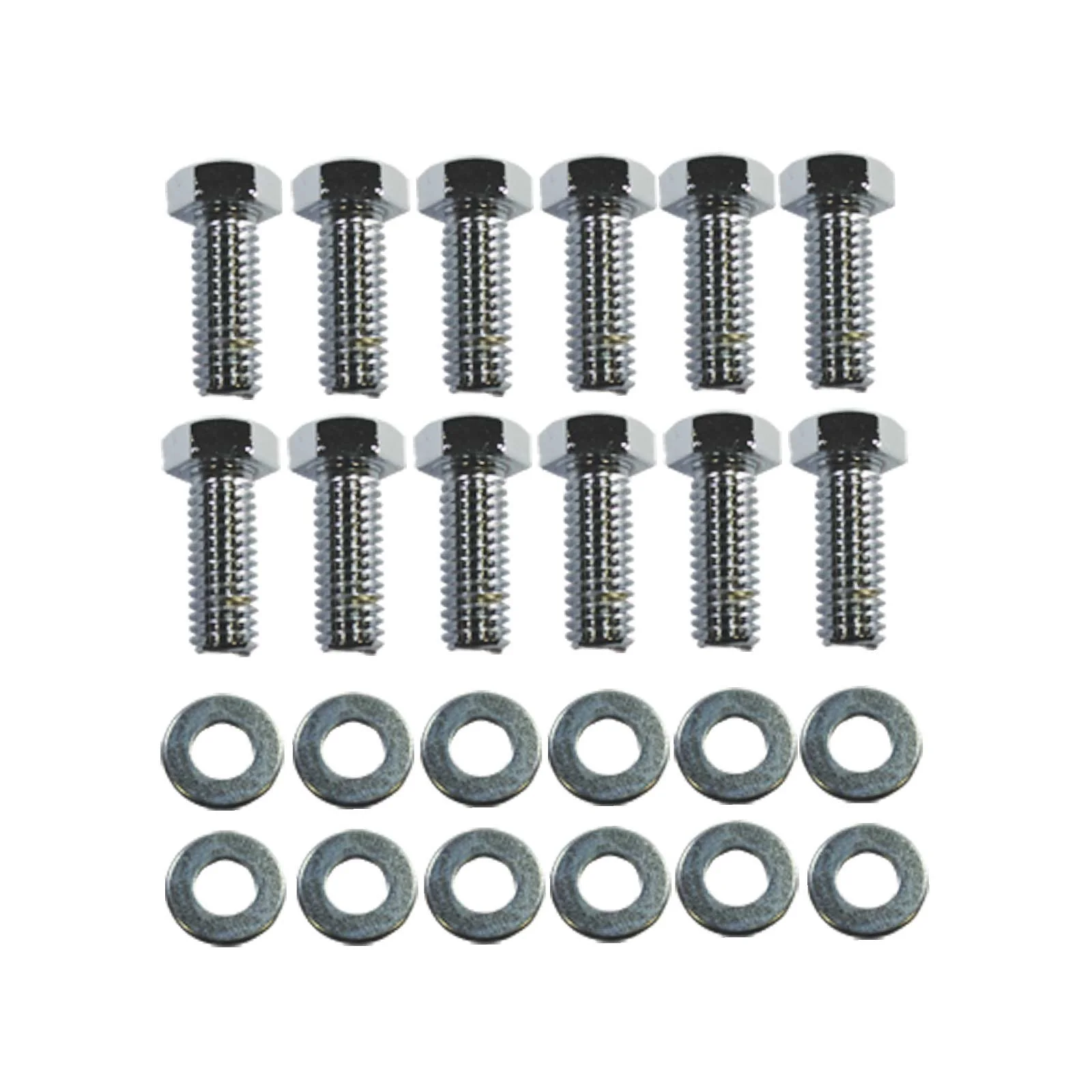 Chevy Small Block Chrome Steel Hex Head Intake Manifold Bolt Kit