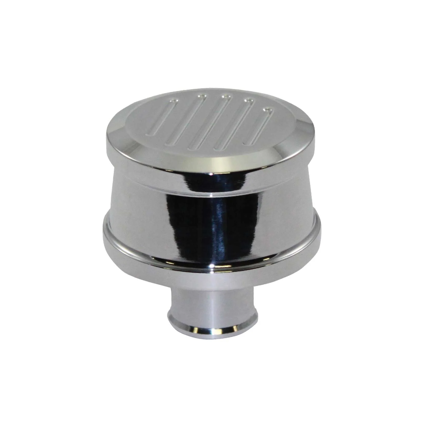 Polished Aluminum Ball Milled Round Push-In Breather