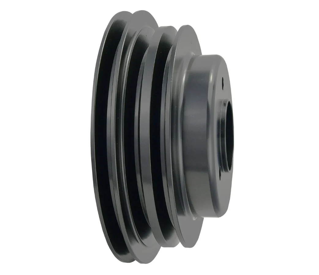 Chevy Big Block Long Water Pump Triple-Groove Aluminum Crankshaft Pulley - Black