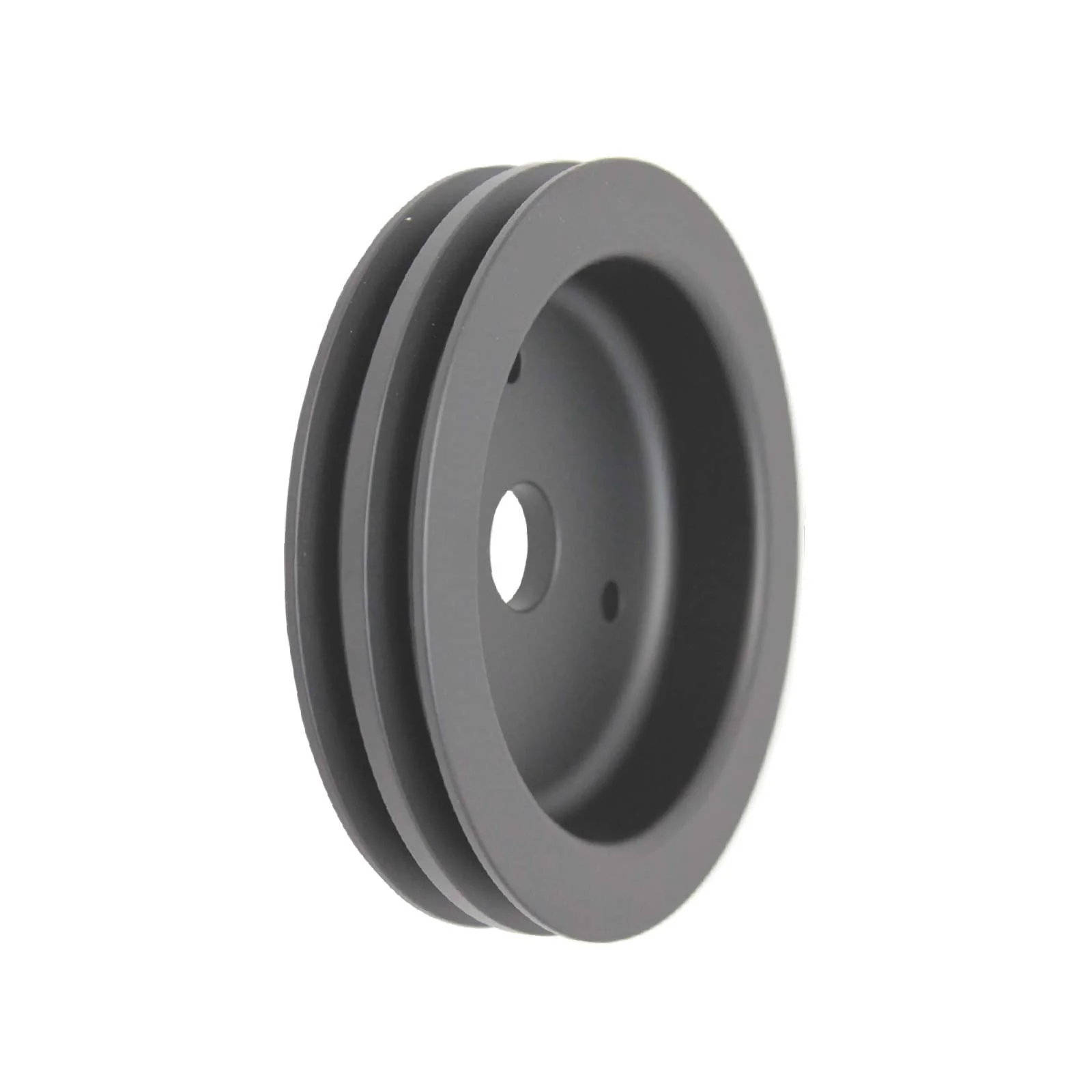 Chevy Big Block Short Water Pump Double-Groove Aluminum Crankshaft Pulley - Black