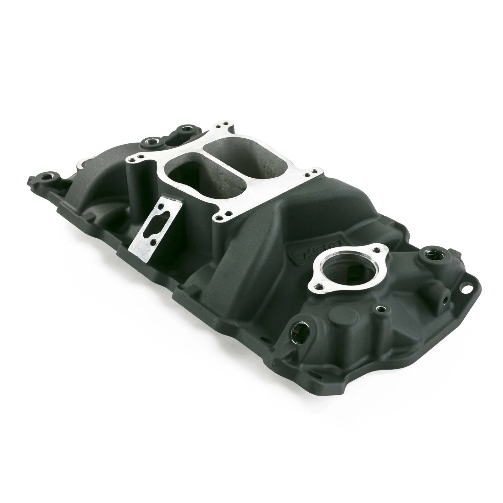Chevy Small Block Carbureted Dual Plane Aluminum Intake Manifold - Black