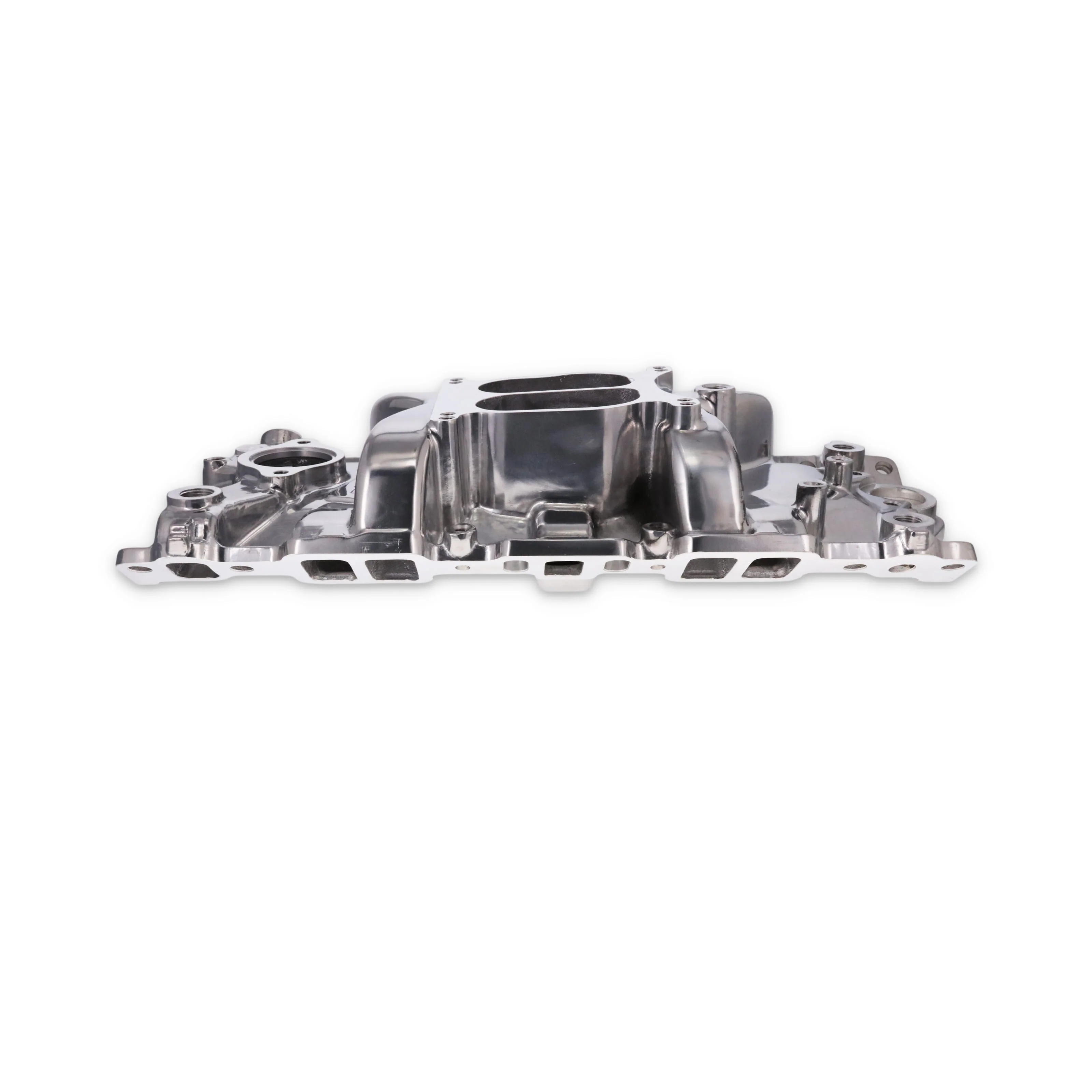 Chevy Small Block Carbureted Dual Plane Aluminum Intake Manifold - Polished - Image 5