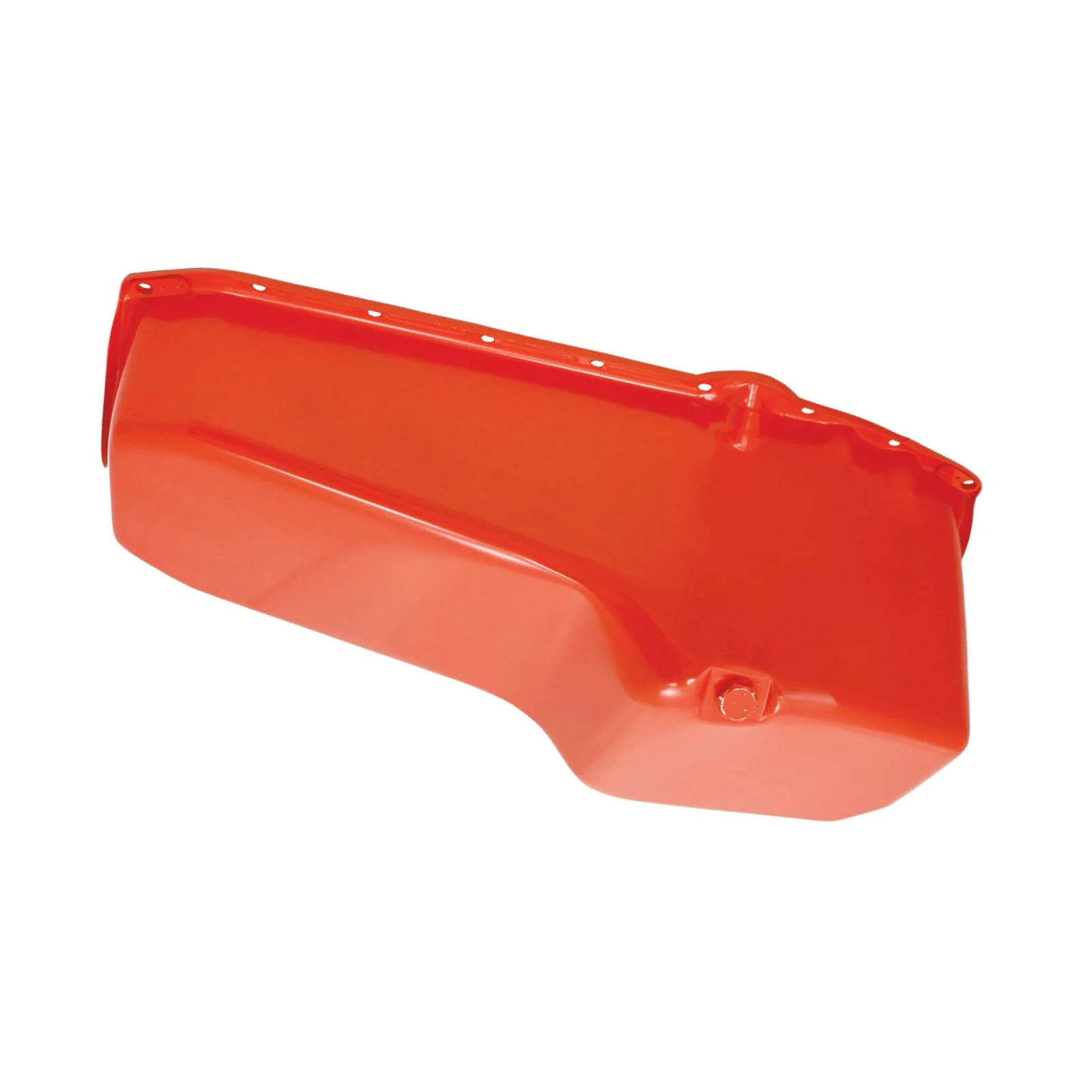 Chevy Small Block Driver Side Dipstick Steel Oil Pan - Orange