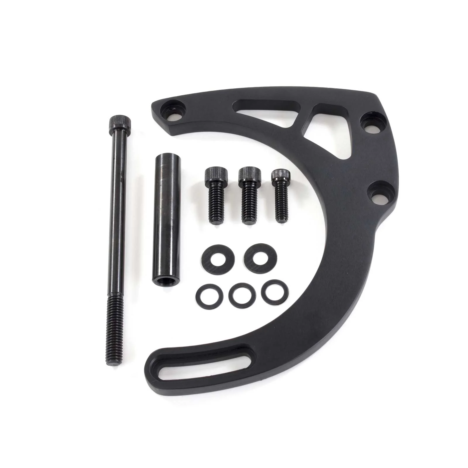 Chevy Small Block Long Water Pump Mid-Mount Alternator Bracket - Black