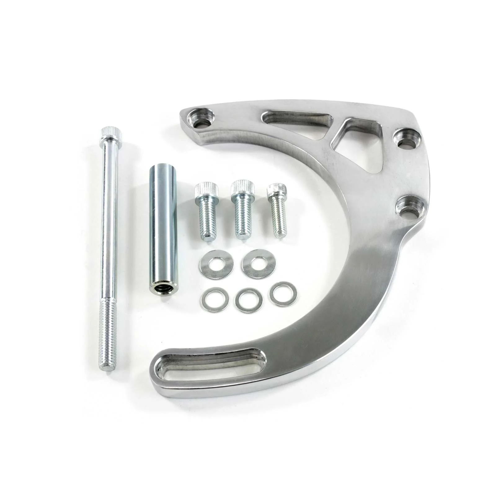 Chevy Small Block Long Water Pump Mid-Mount Alternator Bracket - Polished