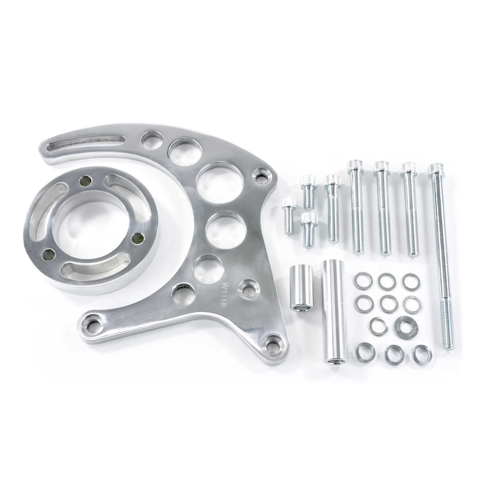 Chevy Small Block Long Water Pump Upgraded Alternator Bracket - Polished