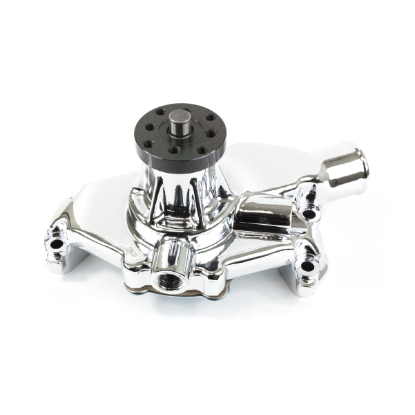 Chevy Small Block Short-Style High-Flow Mechanical Water Pump - Chrome