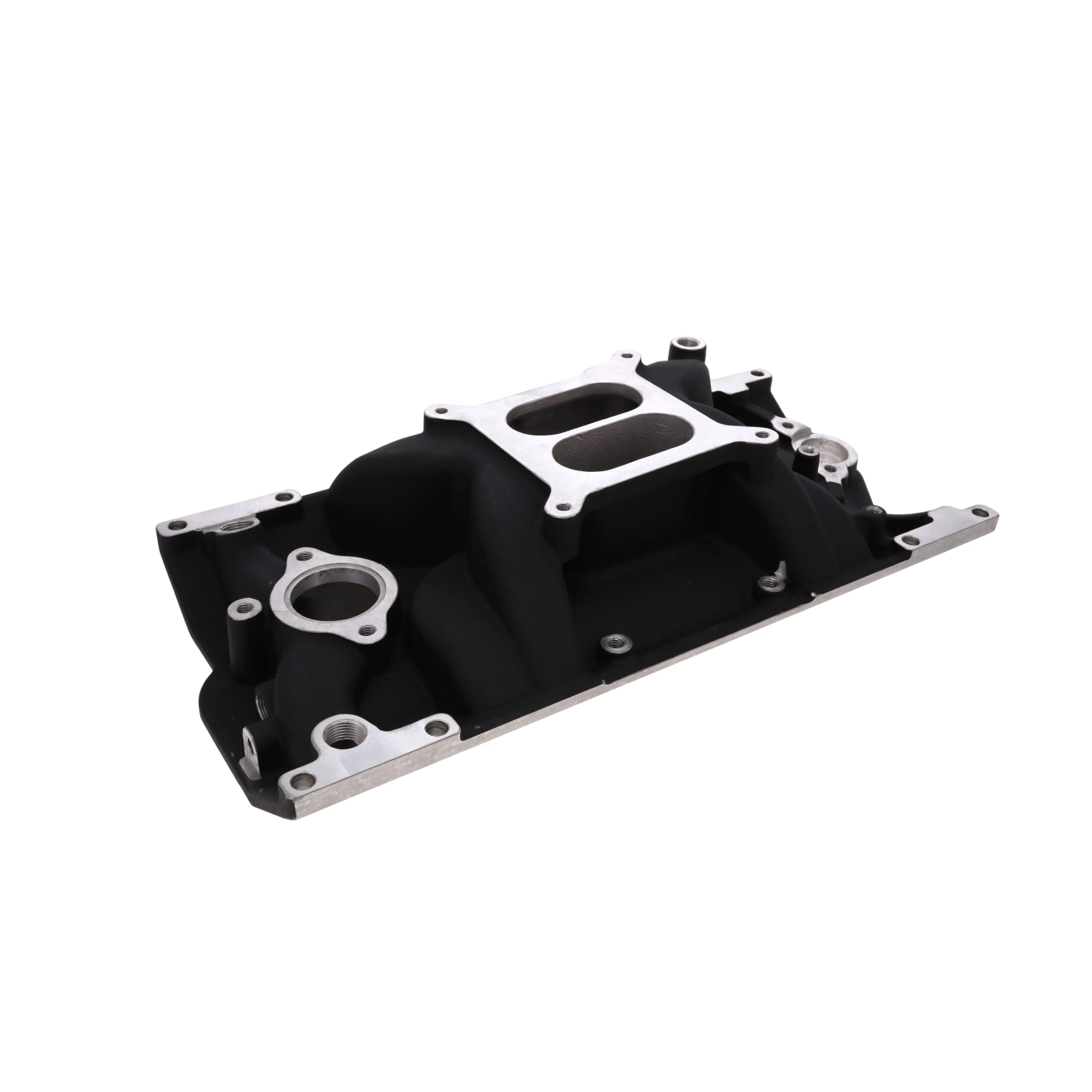 Chevy Small Block Vortec Dual Plane Aluminum Intake Manifold for 305 & 350 V8 Engines - Black
