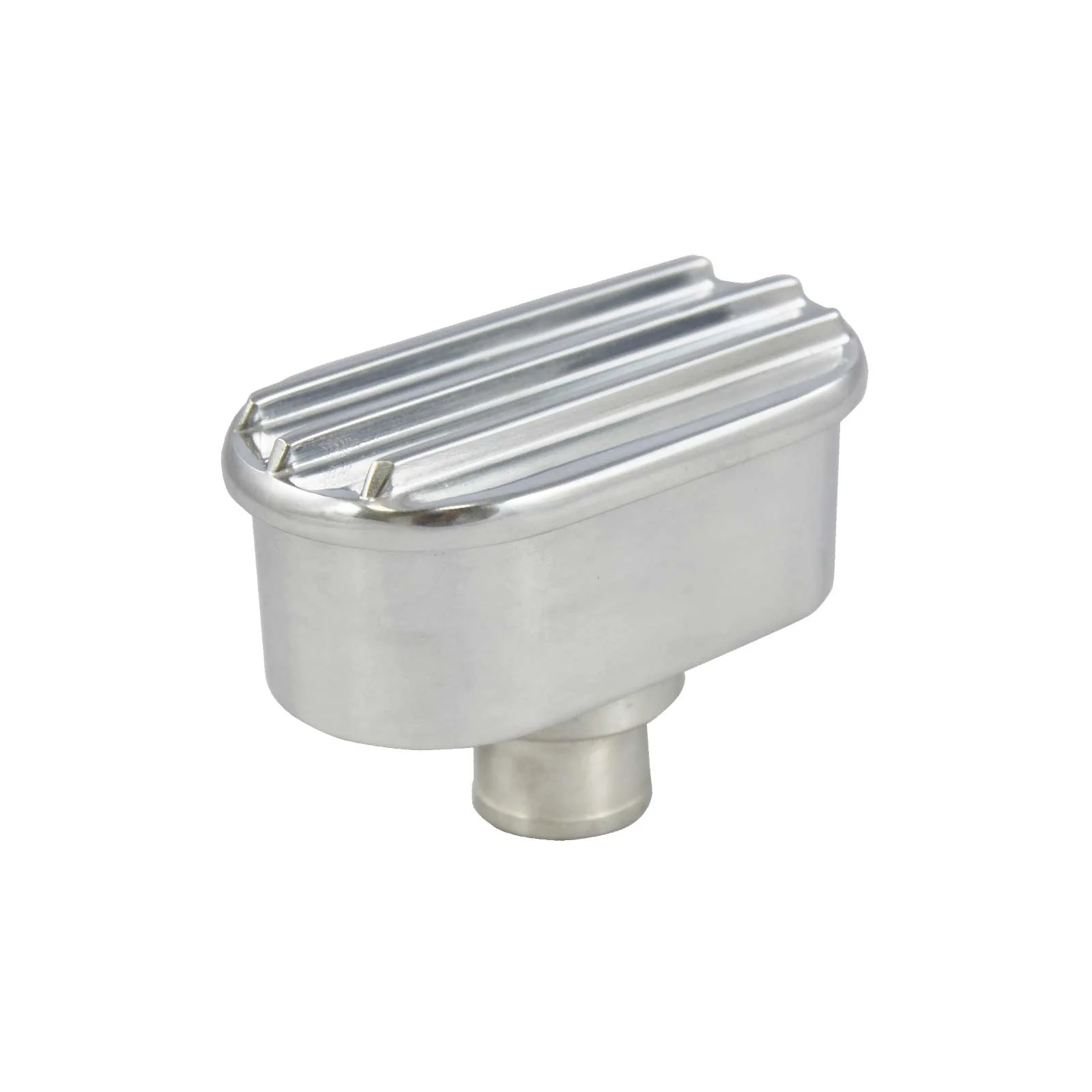 Finned Aluminum Oval Push-In Breather - Polished