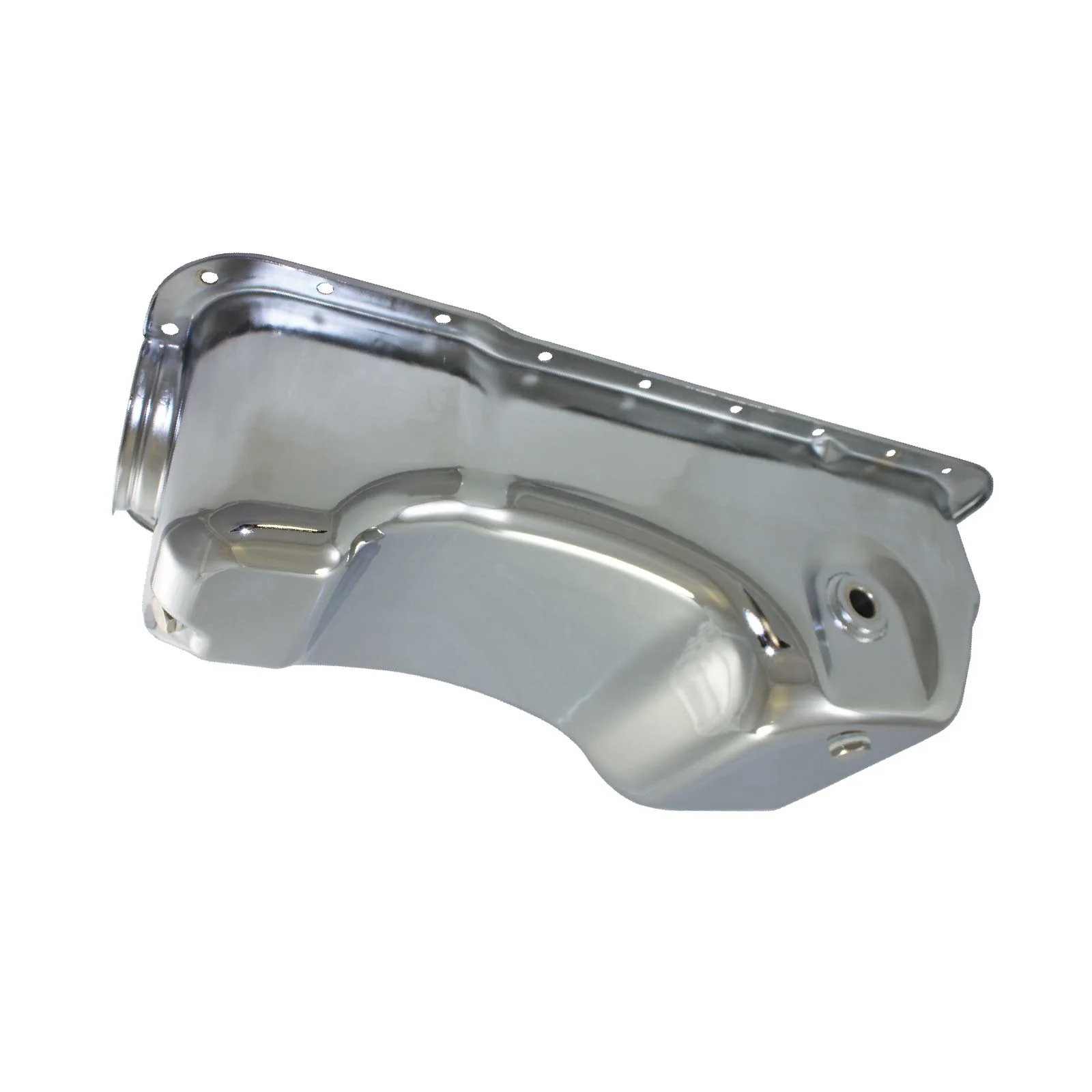 Ford Small Block Mustang Dual Sump Steel Oil Pan - Chrome