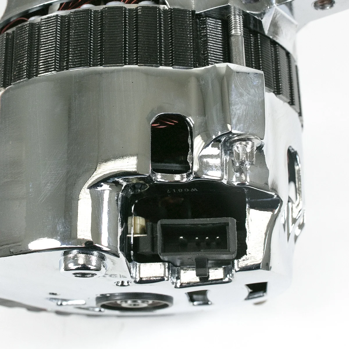 GM CS-130 Type 220 Amp Alternator with Serpentine Pulley - Chrome - Image 3