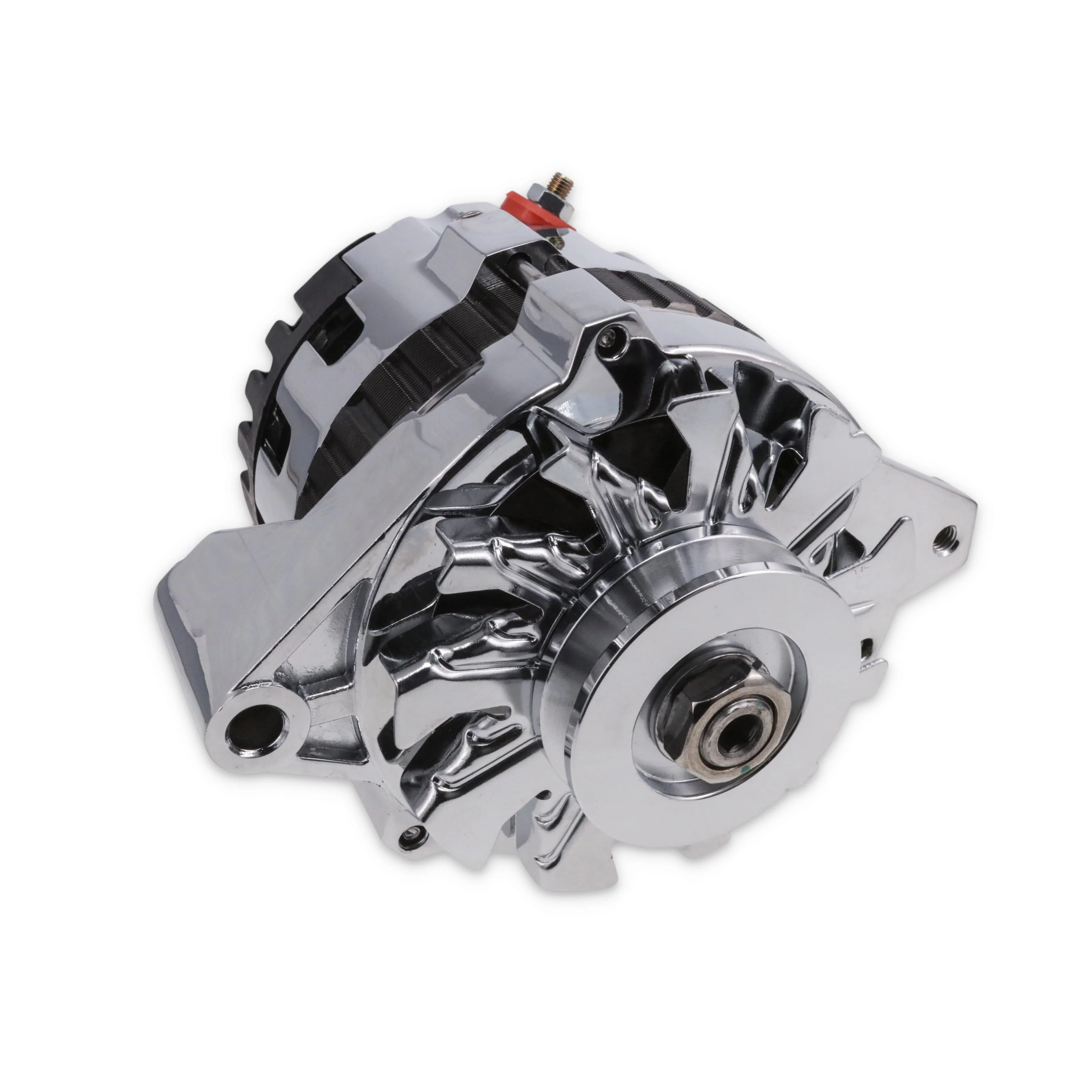 GM CS130 Style 160 Amp Alternator with V-Belt Pulley - Chrome - Image 2