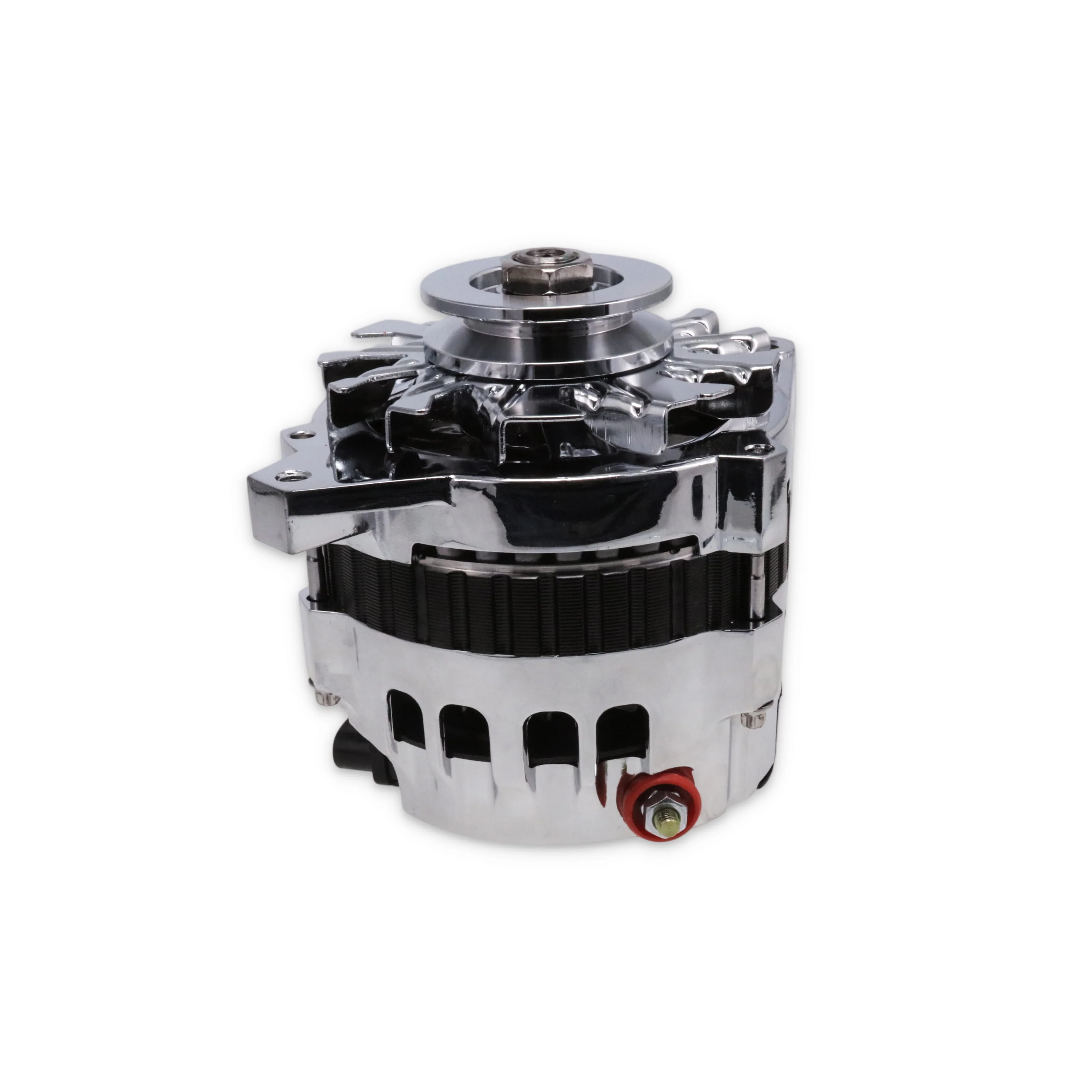 GM CS130 Style 160 Amp Alternator with V-Belt Pulley - Chrome - Image 4