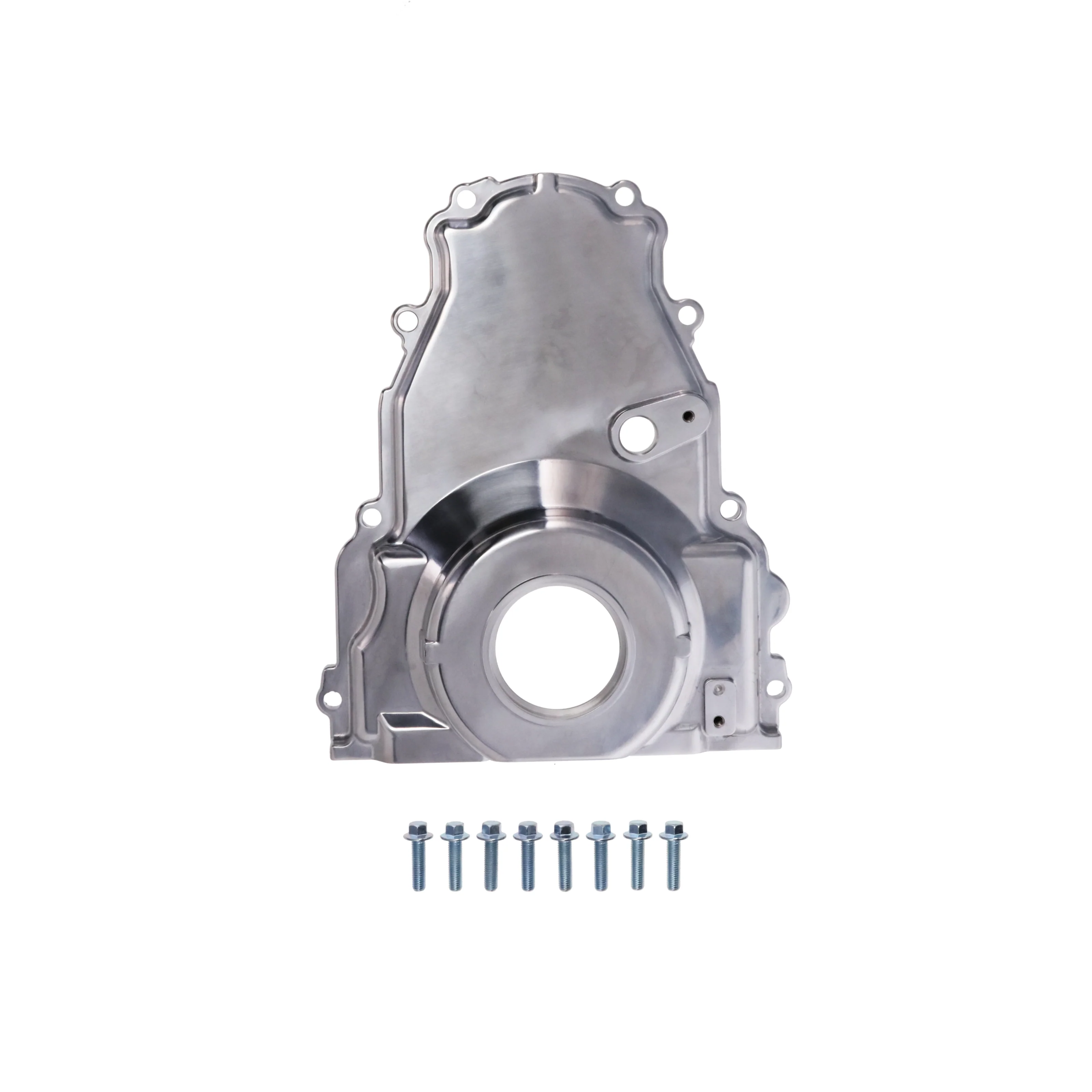 GM LS2/LS3 Polished Aluminum One-piece Timing Cover w/ Hardware & Cam Sensor Provision