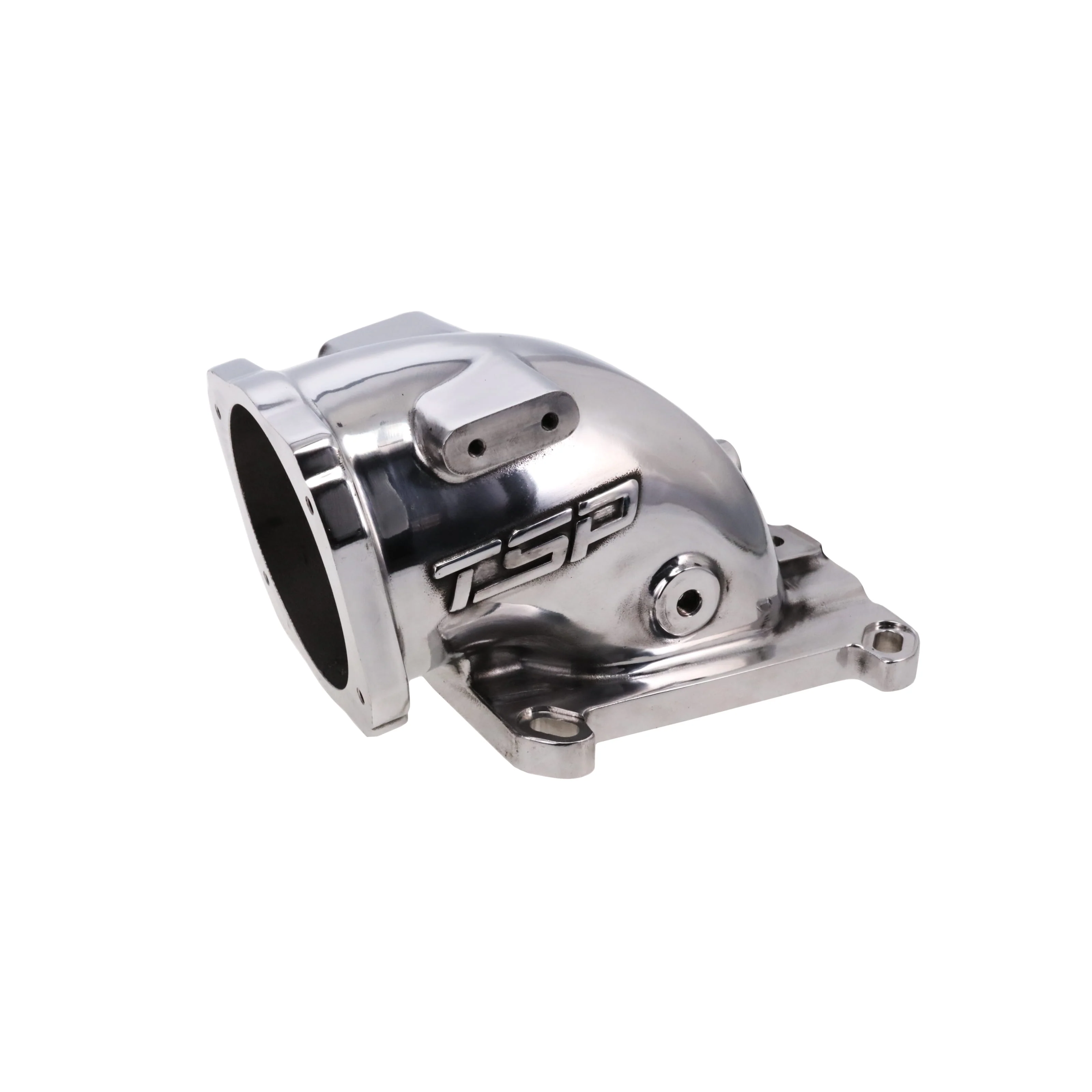 GM LS 104mm Cast Aluminum Throttle Body Elbow with 4150 Flange - Polished