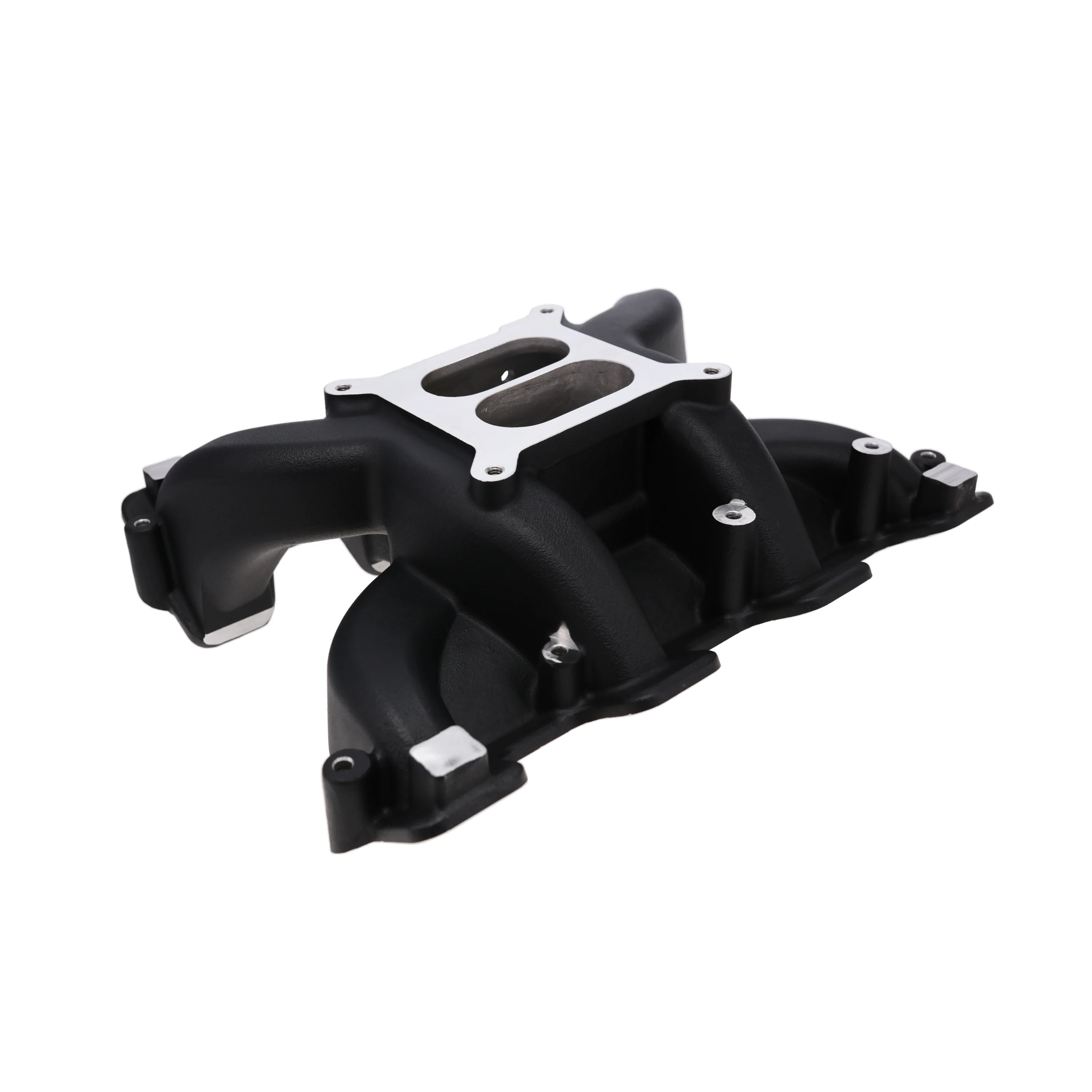 GM LS Cathedral Port Carbureted Dual Plane Aluminum Intake Manifold - Black