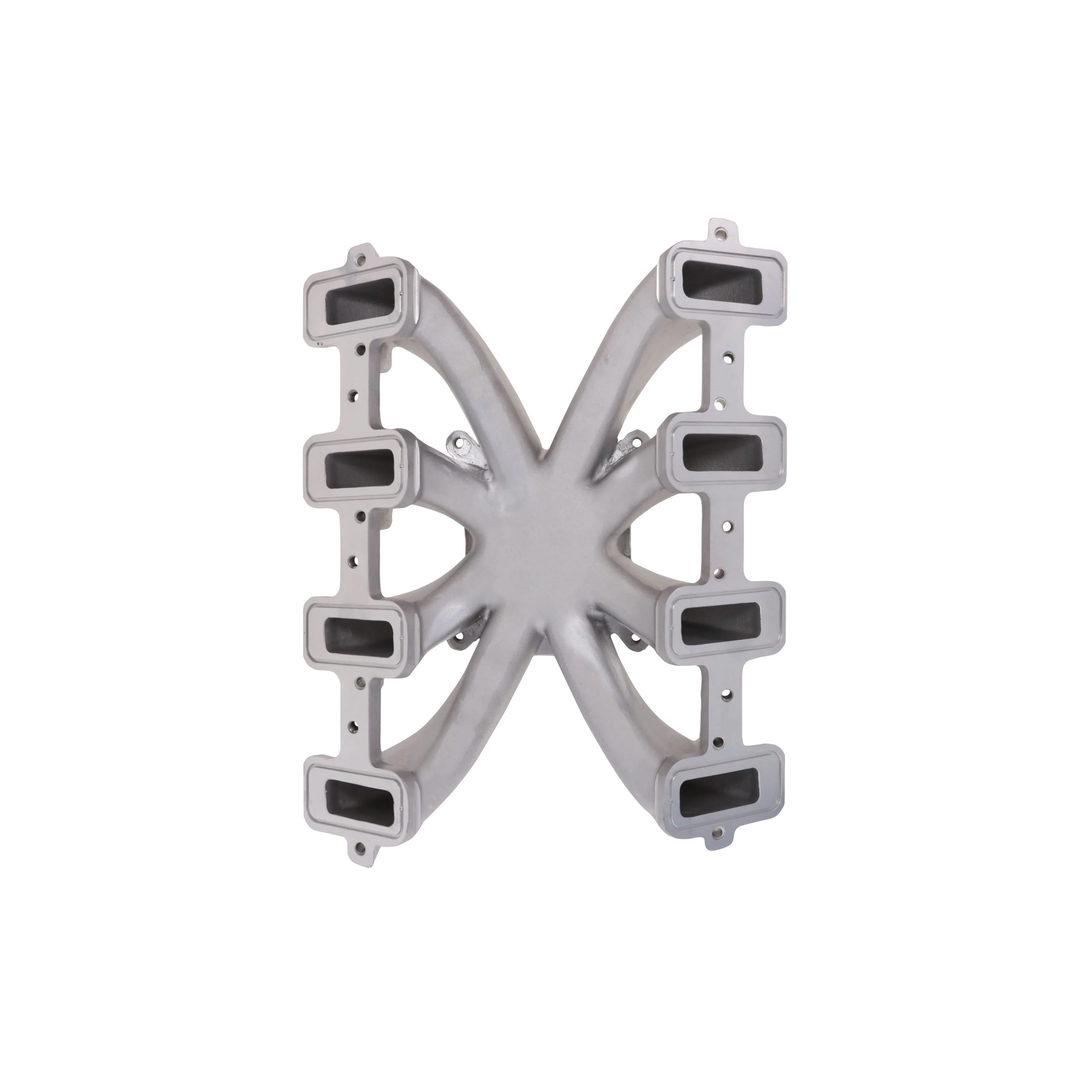 GM LS Cathedral Port Carbureted Single Plane Aluminum Intake Manifold - Satin - Image 3