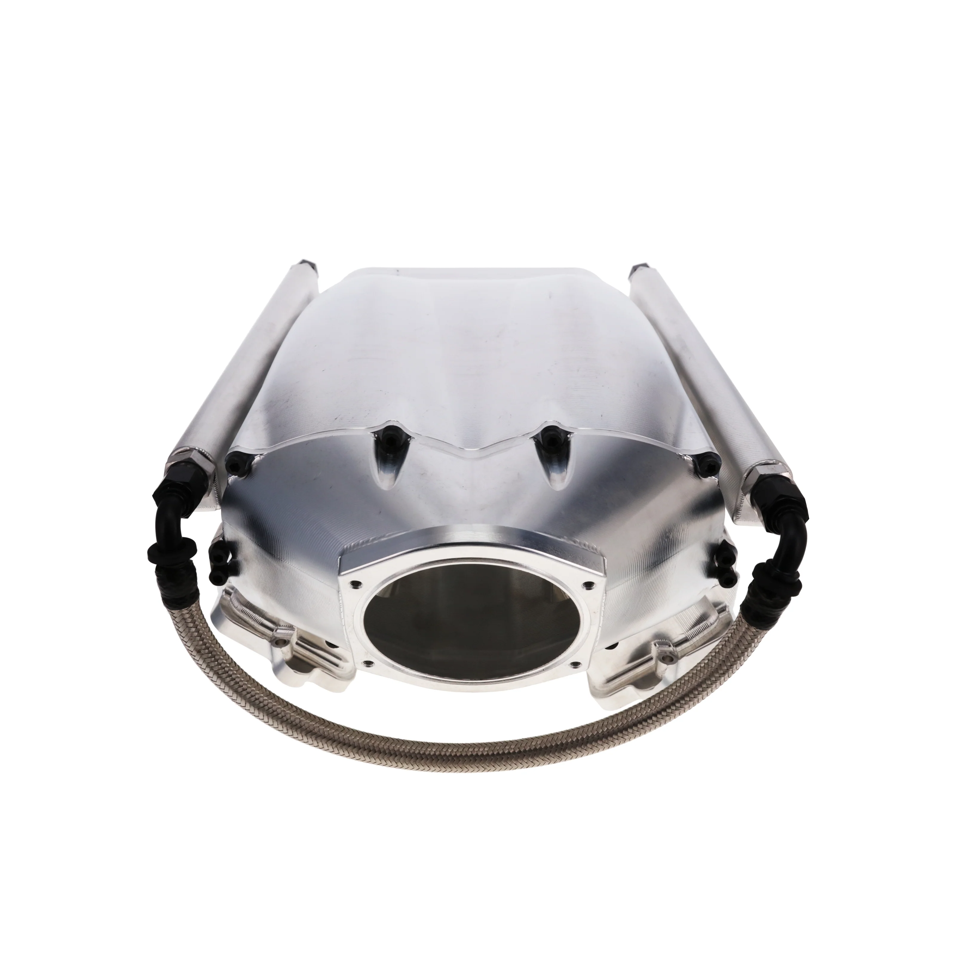 GM LS Cathedral Port V Series Billet Aluminum Low-Rise Intake Manifold - Natural - Image 2