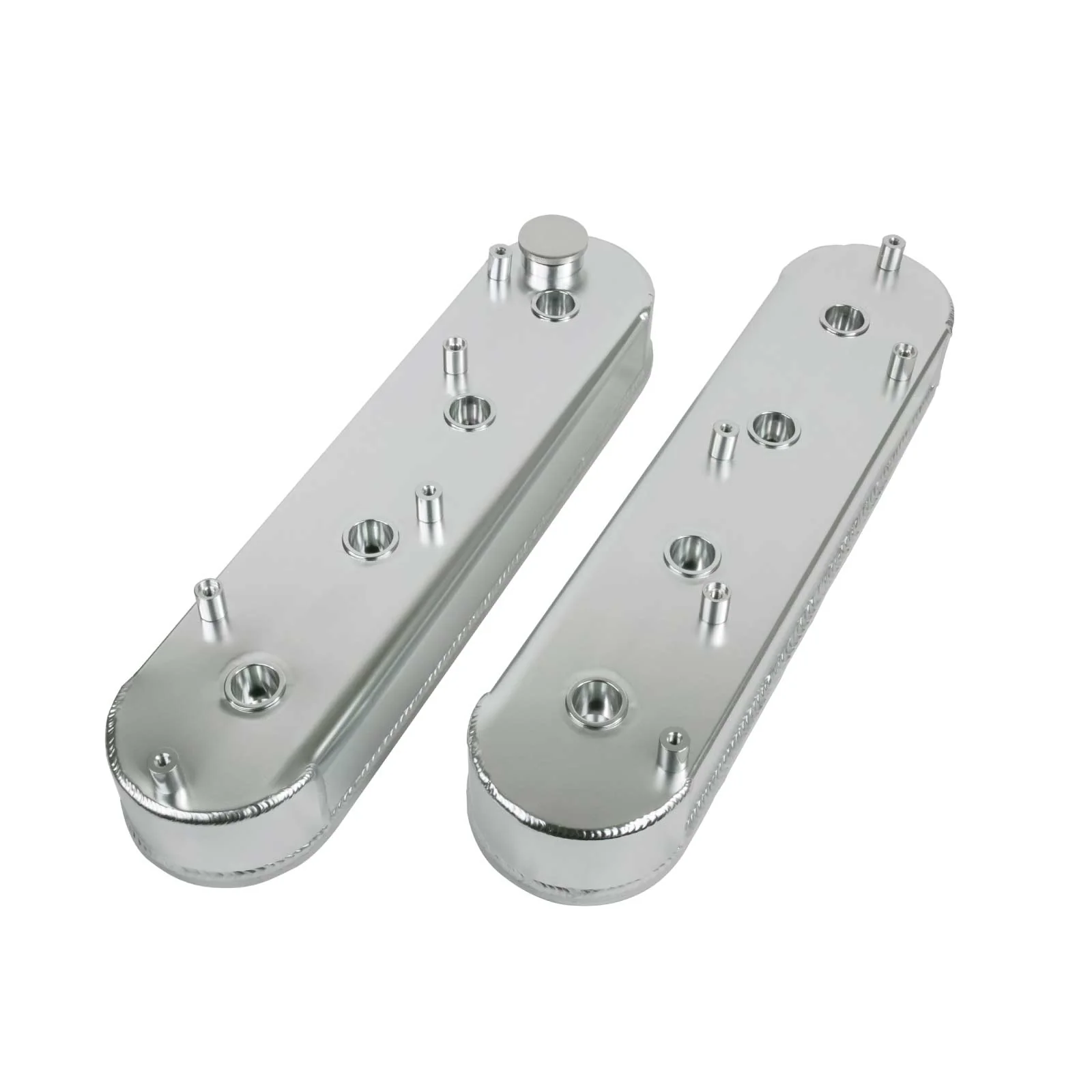 GM LS Fabricated Aluminum Valve Covers with Coil Mounts - Clear Anodized