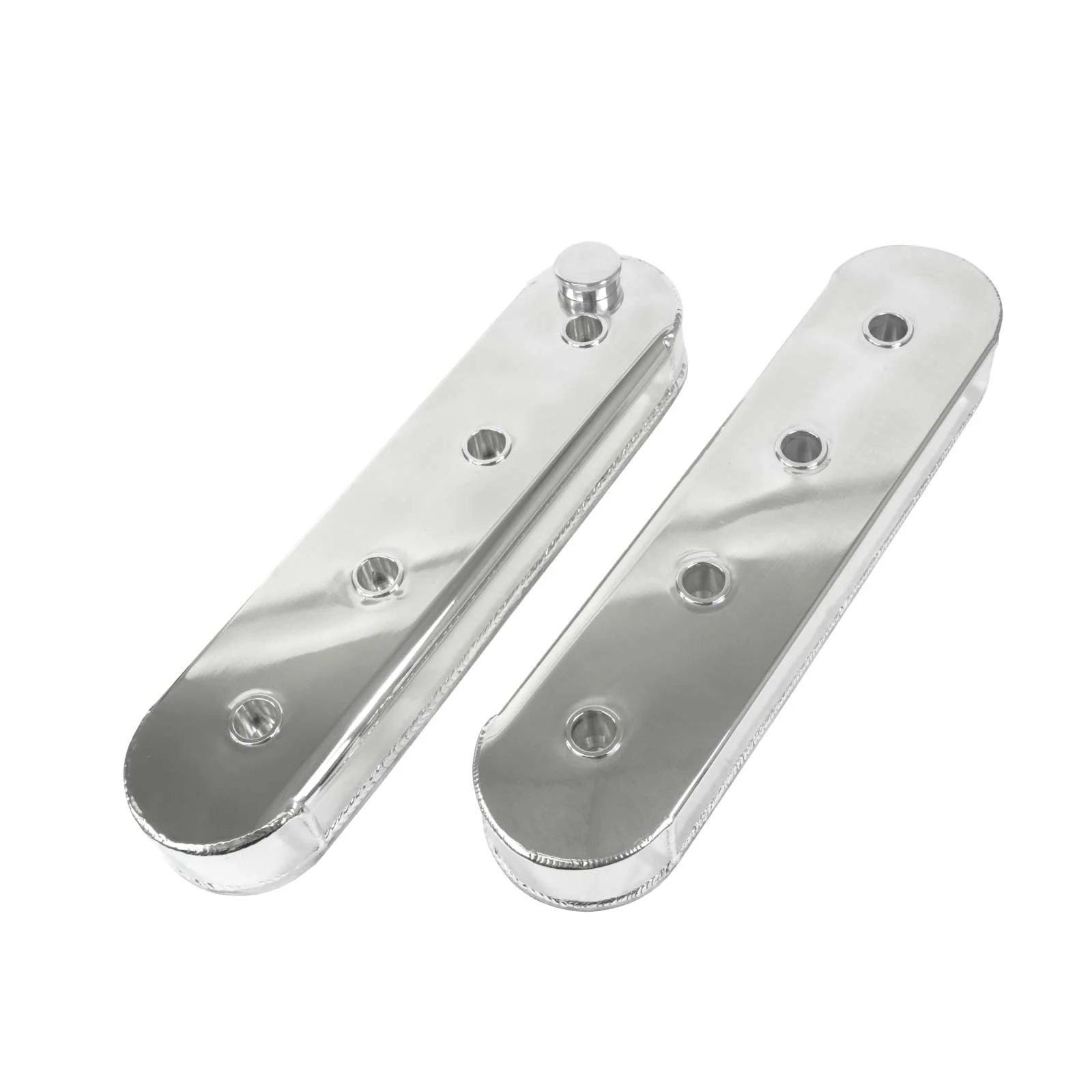 GM LS Fabricated Aluminum Valve Covers without Coil Mounts - Clear Anodized