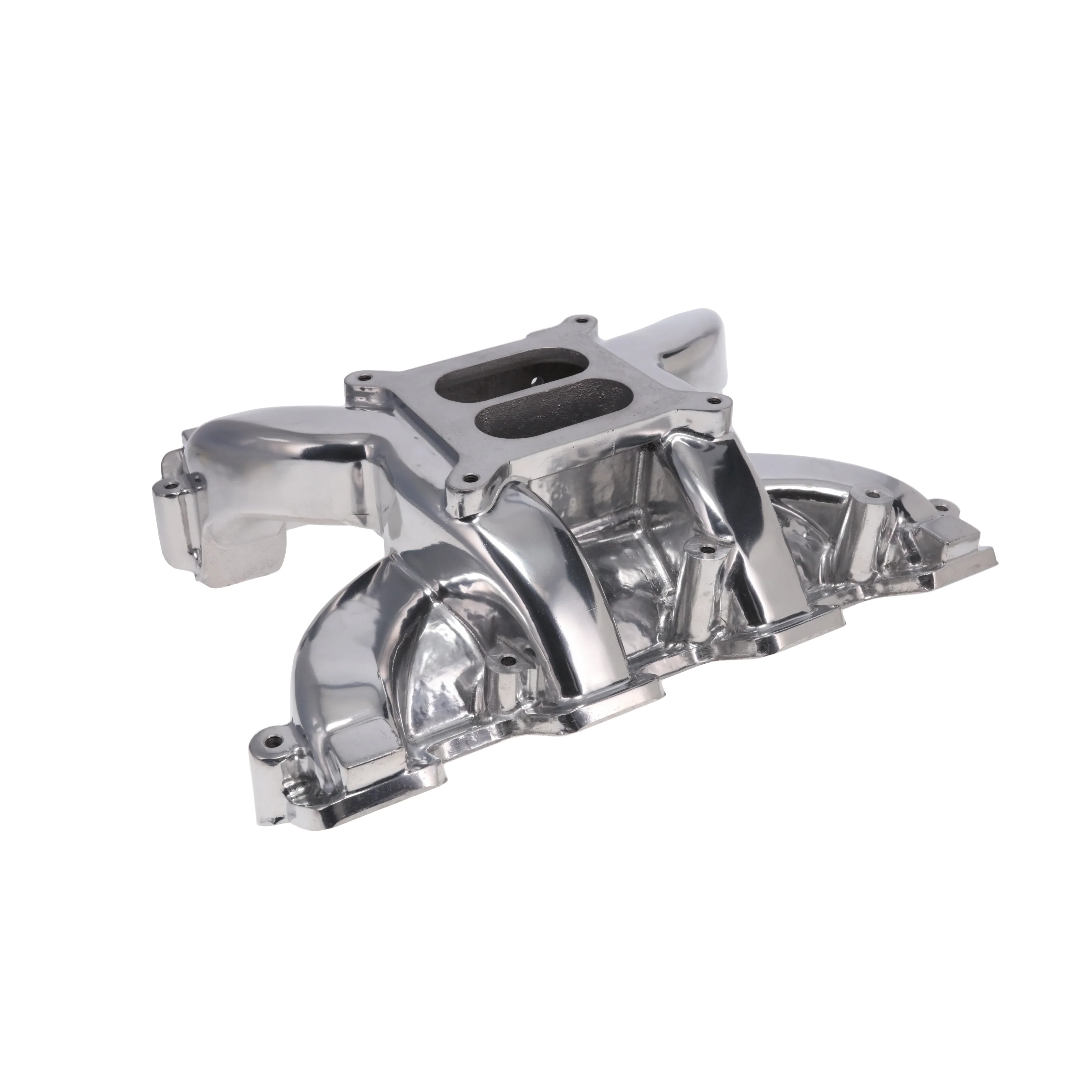 GM LS Rectangle Port Carbureted Dual Plane Aluminum Intake Manifold - Polished
