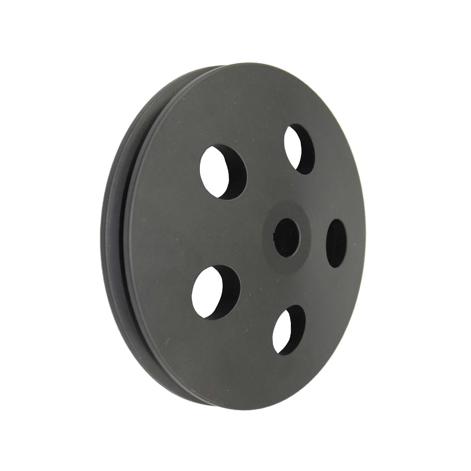 GM Saginaw Power Steering Pump Pulley, 1/2" Single-Groove Aluminum - Black