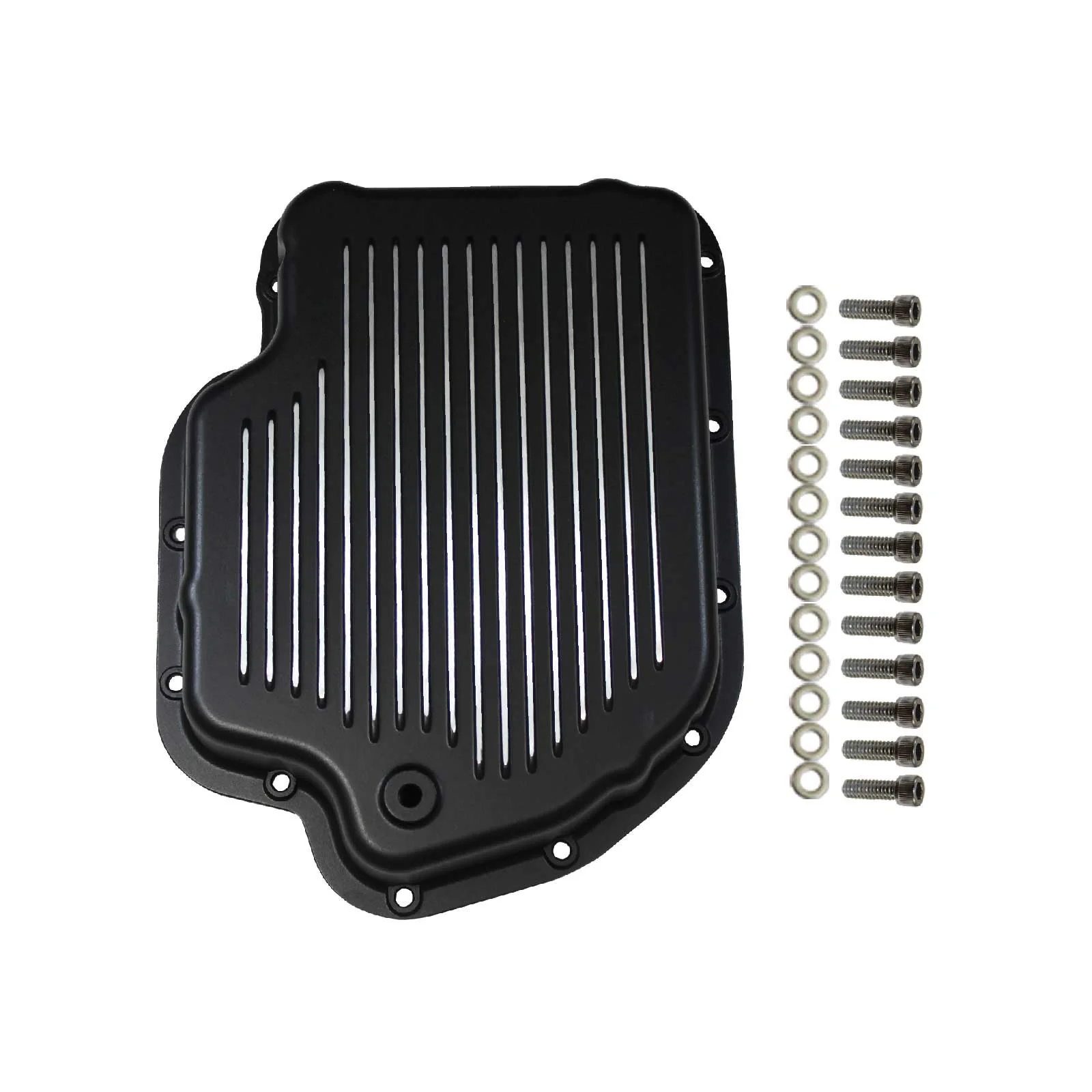 GM Turbo 400 Finned Aluminum Transmission Pan - Black