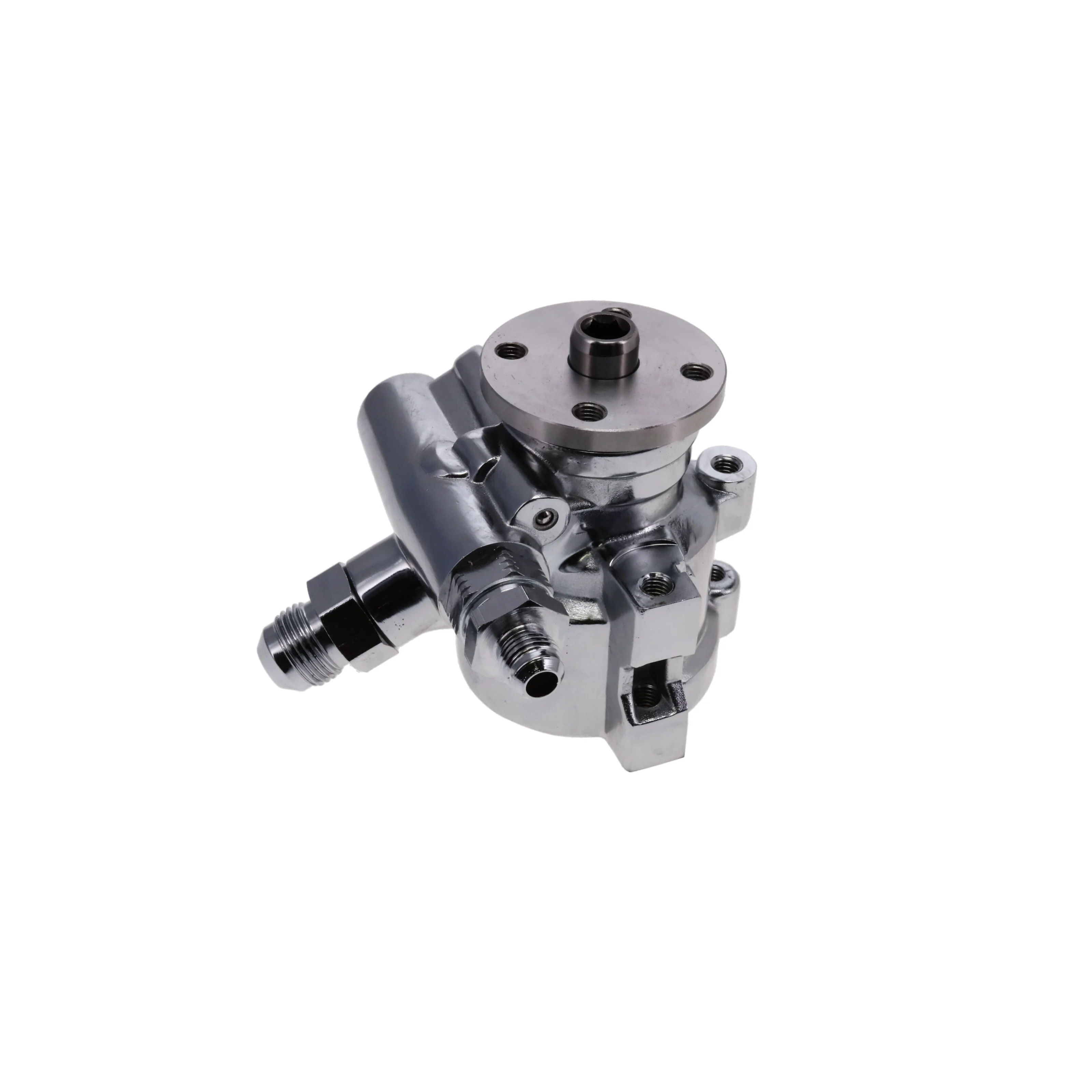 GM Type II Power Steering Pump with Pulley Hub - Chrome