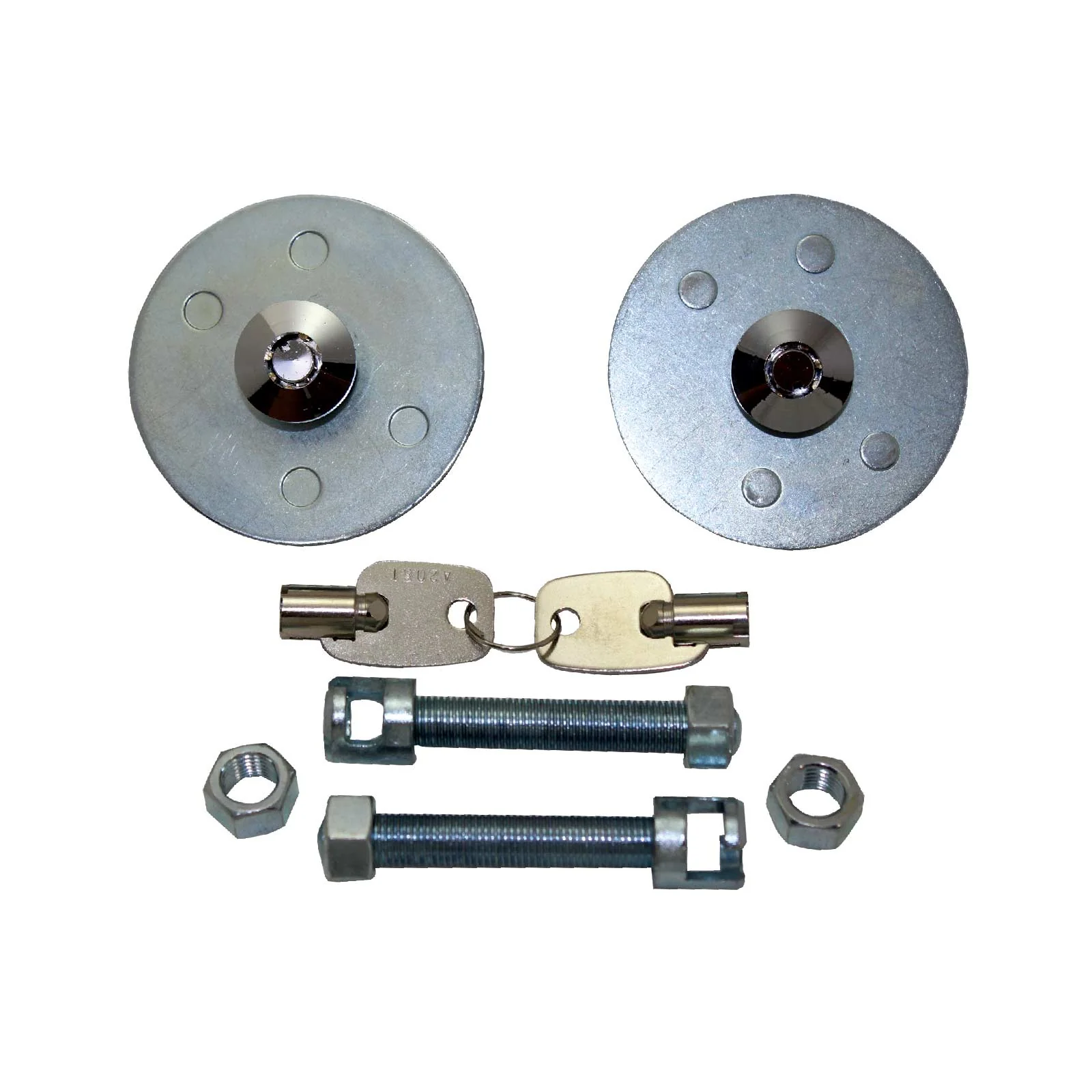 Universal Chrome Steel Hood Lock Kit