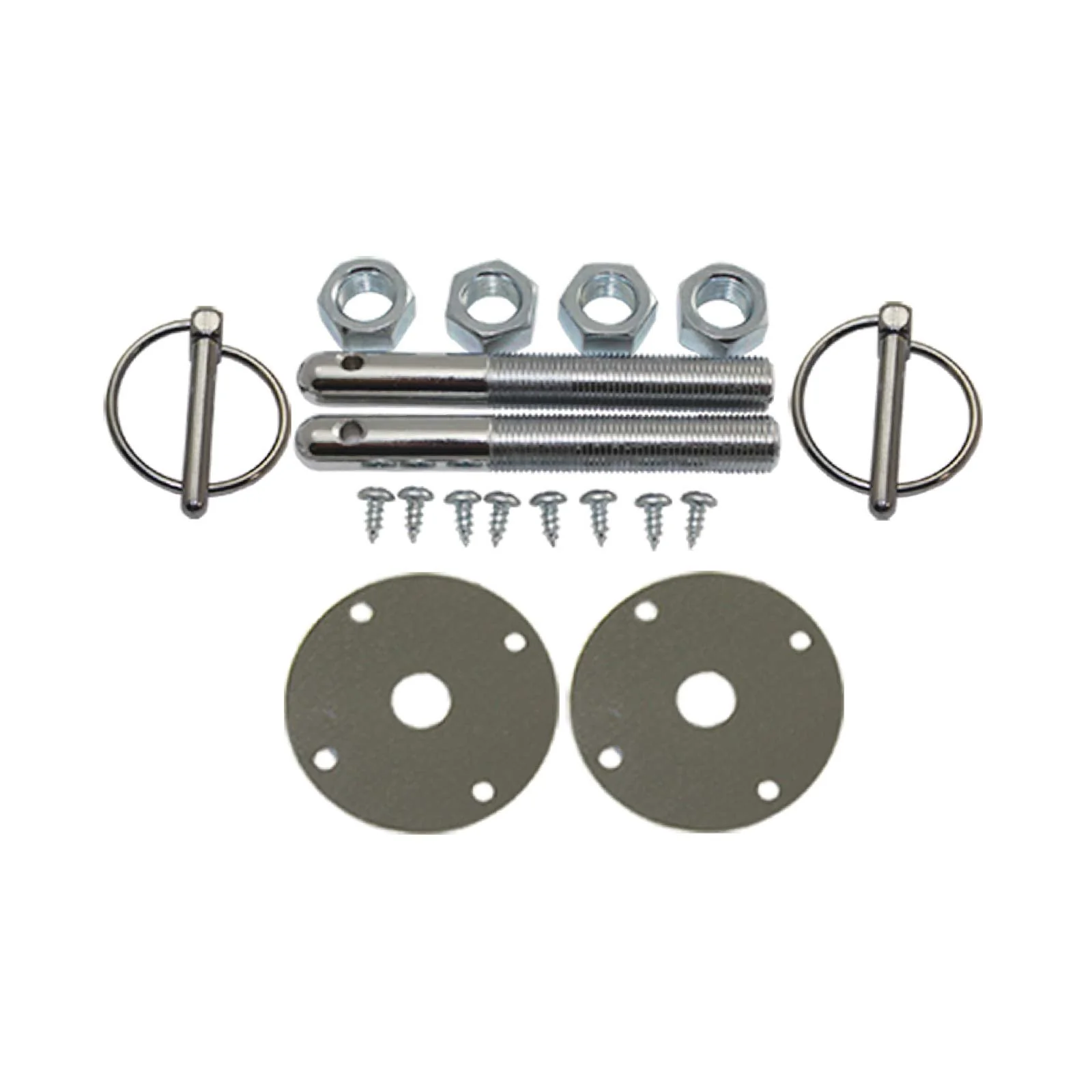 4" x 1/2" Hood Pin Kit with 3/16" Torsion (Flip-Over) Clips