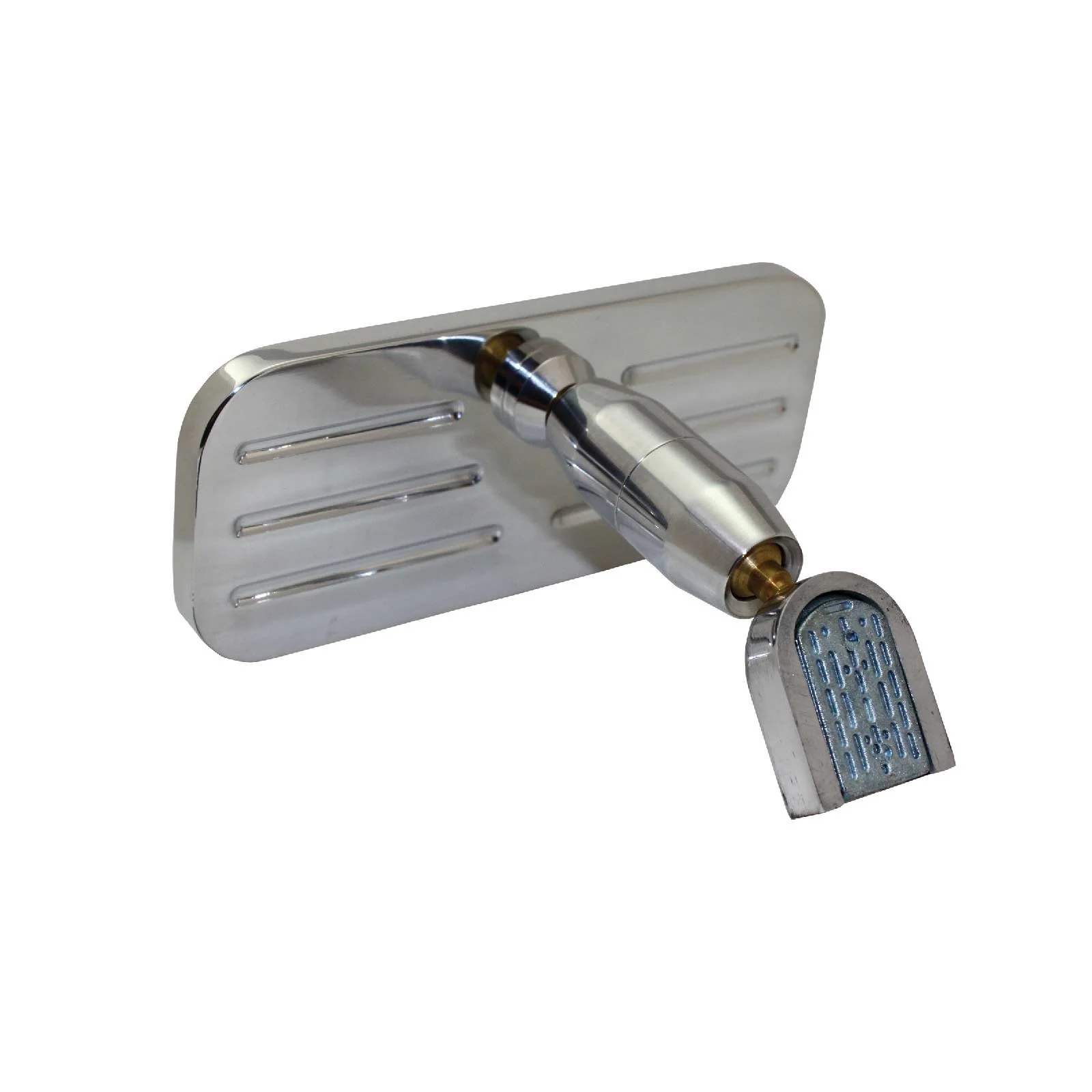 5 1/2" Ball-Milled Polished Aluminum Rear View Mirror
