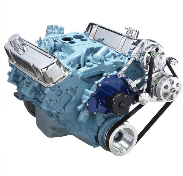 Pontiac Serpentine Conversion - Power Steering & Alternator - Electric Water Pump - Polished - Image 3