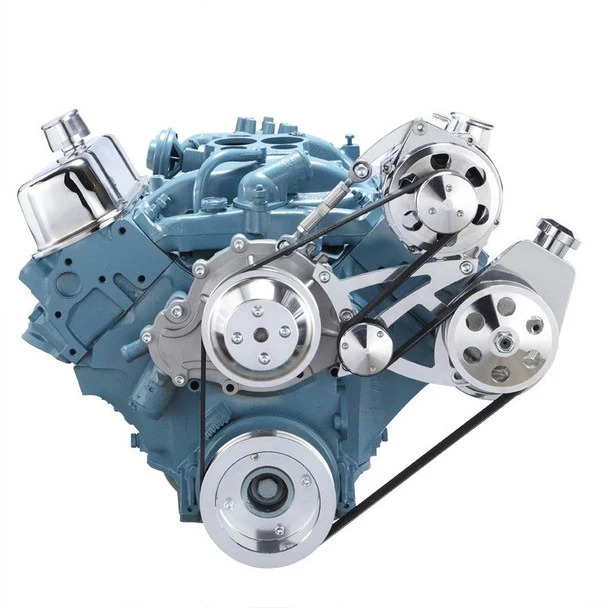Pontiac Serpentine Conversion - Power Steering & Alternator - Polished - Image 2