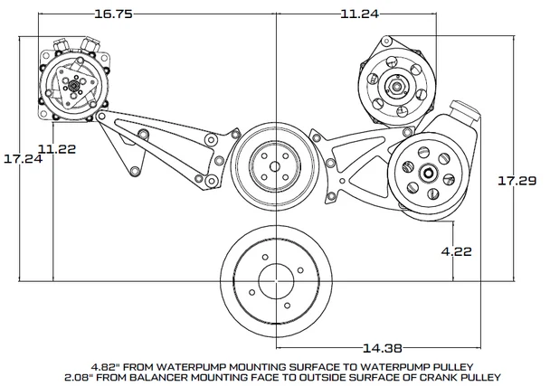 Pontiac V-Belt System - Alternator Only - Polished - Image 4