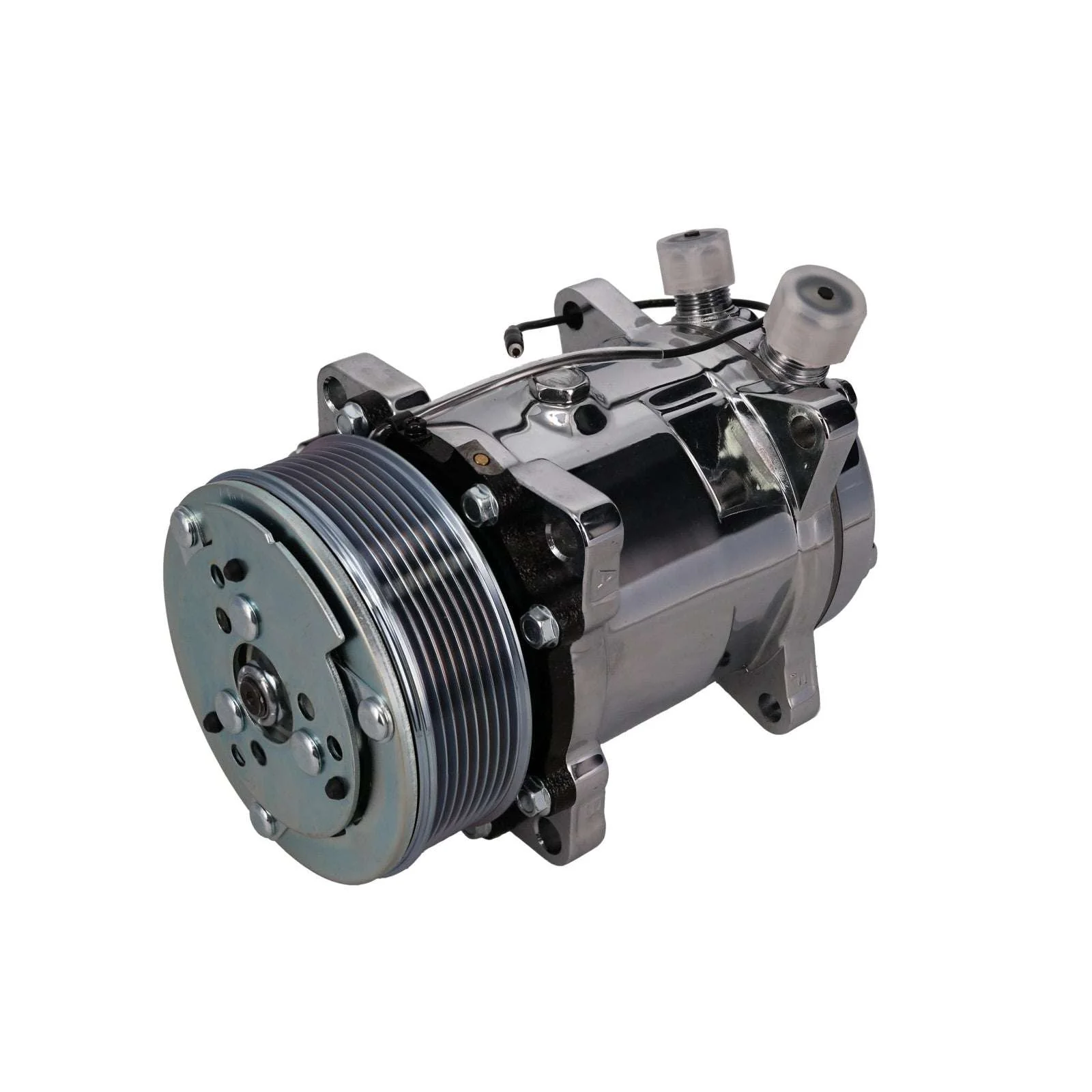 Sanden 508 Style Silver Clutch Serpentine A/C Compressor