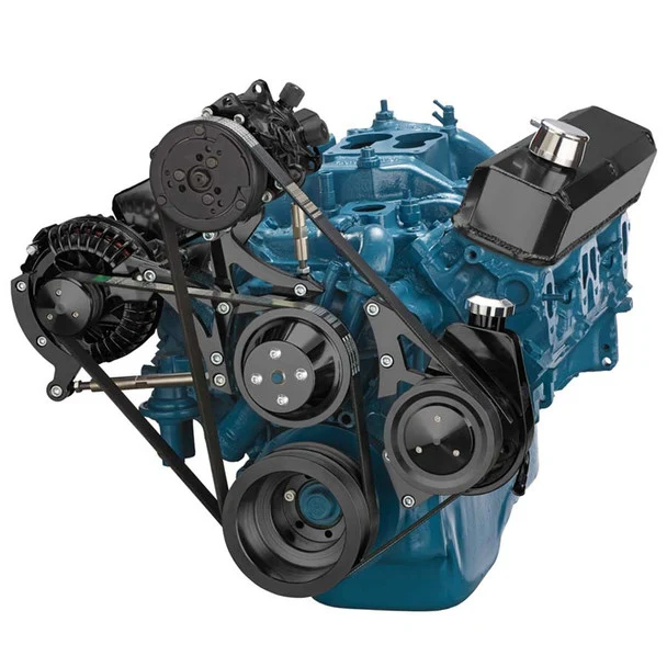 Small Block Chrysler Serpentine Conversion, Air Conditioning and Power Steering - Black