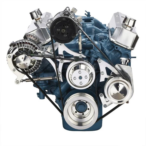 Small Block Chrysler Serpentine Conversion, Air Conditioning and Power Steering - Polished - Image 2