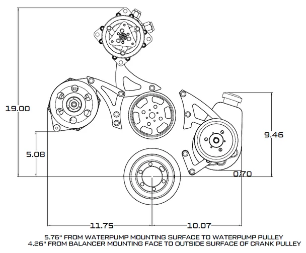 Small Block Chrysler Serpentine Conversion, Power Steering - Polished - Image 4